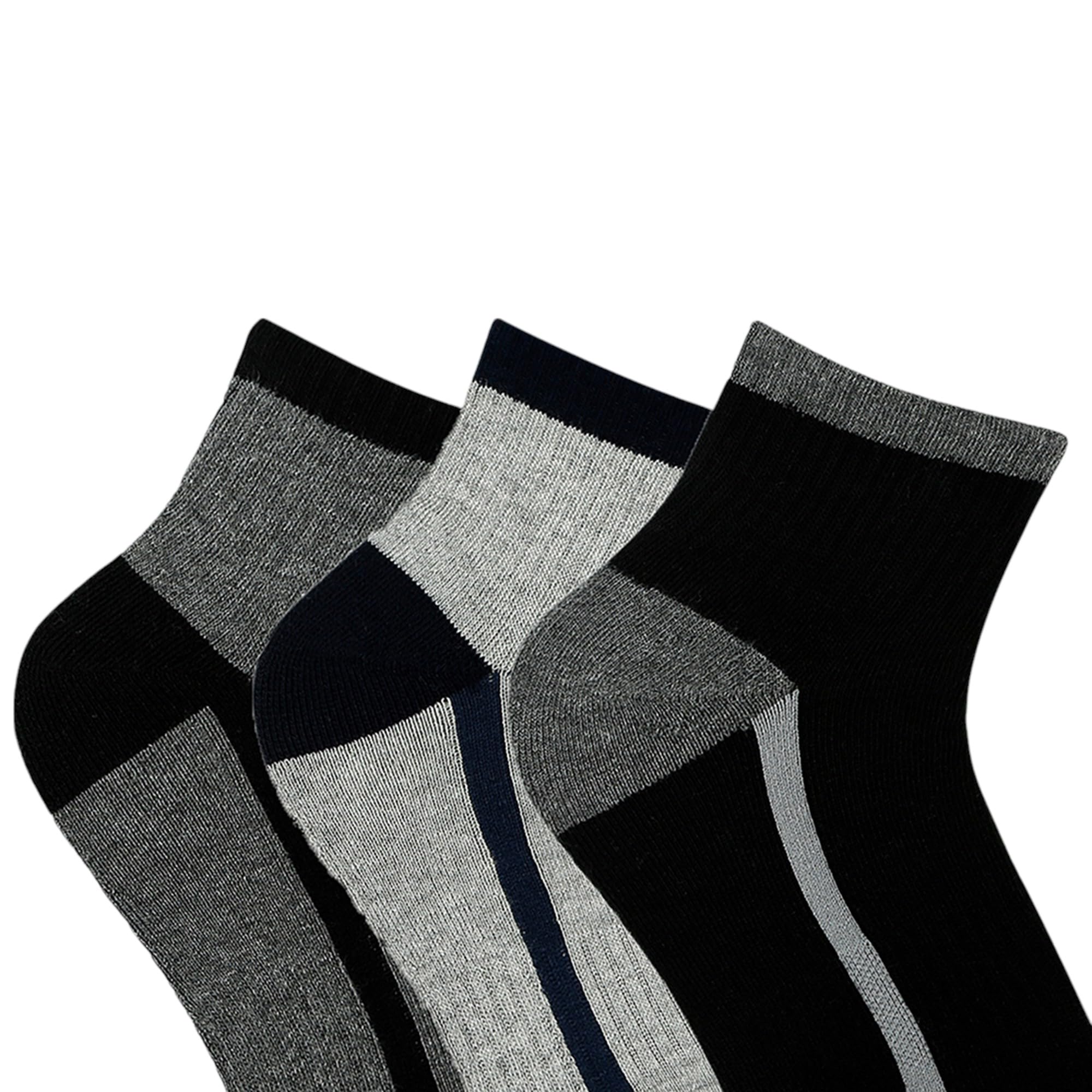 BALENZIA SocksXpress Men's Cushioned High Ankle Sports/Gym Socks (Free Size) Made with 100% Cotton & Spandex. Pack of 3 (Multicolour) | Terry/Towel Ankle Socks for Men. 4