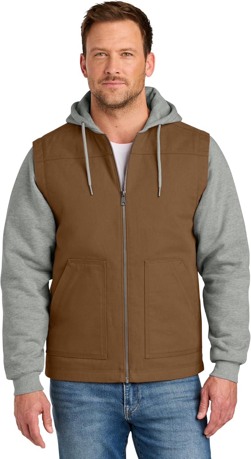 CornerStone Unisex Duck Fleece Full-Zip Hooded Jacket | Insulated Winter Coat for Men & Women, Durable Stitching