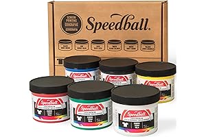 Speedball Fabric Screen Printing Ink Starter Set: Vibrant Inks for T-Shirts, Silkscreen Printmaking, and More