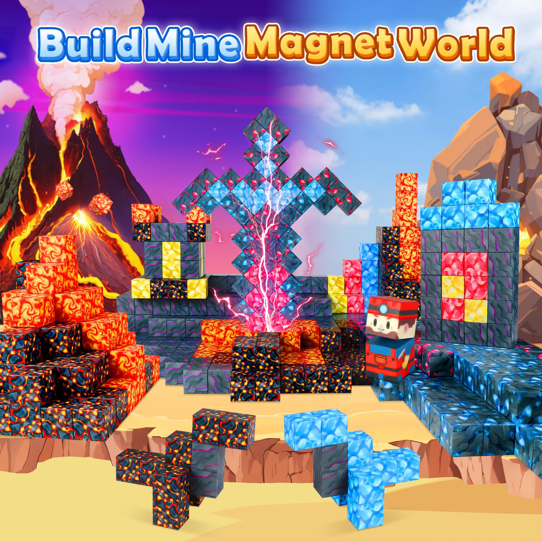 COOLJOYA Magnetic Blocks, Magnetic Building Blocks for Kids Boys Girls Aged 3 4 5 6 7 8 Years Old - Image 2