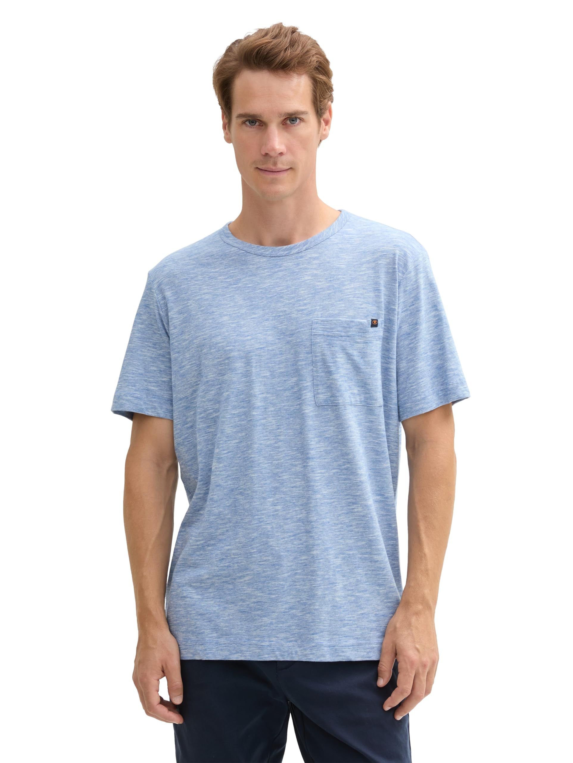 TOM TAILOR Herren Basic T-Shirt mit Brusttasche