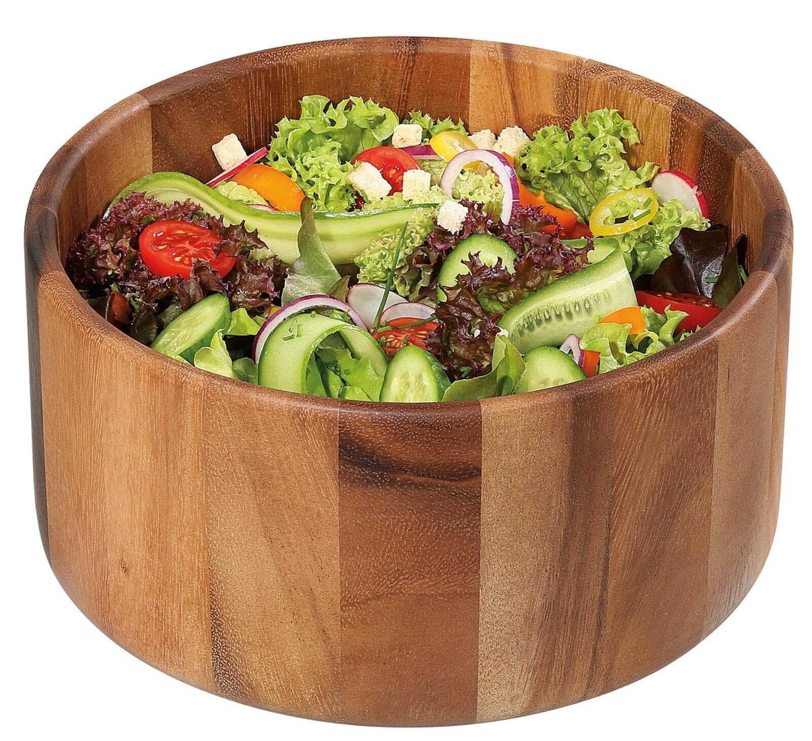 Zassenhaus Insalatiera in legno di acacia | Ciotola in legno di alta qualità | Per preparare e servire insalata | Ciotola decorativa | legno naturale | Ø 25 x 12,5 cm