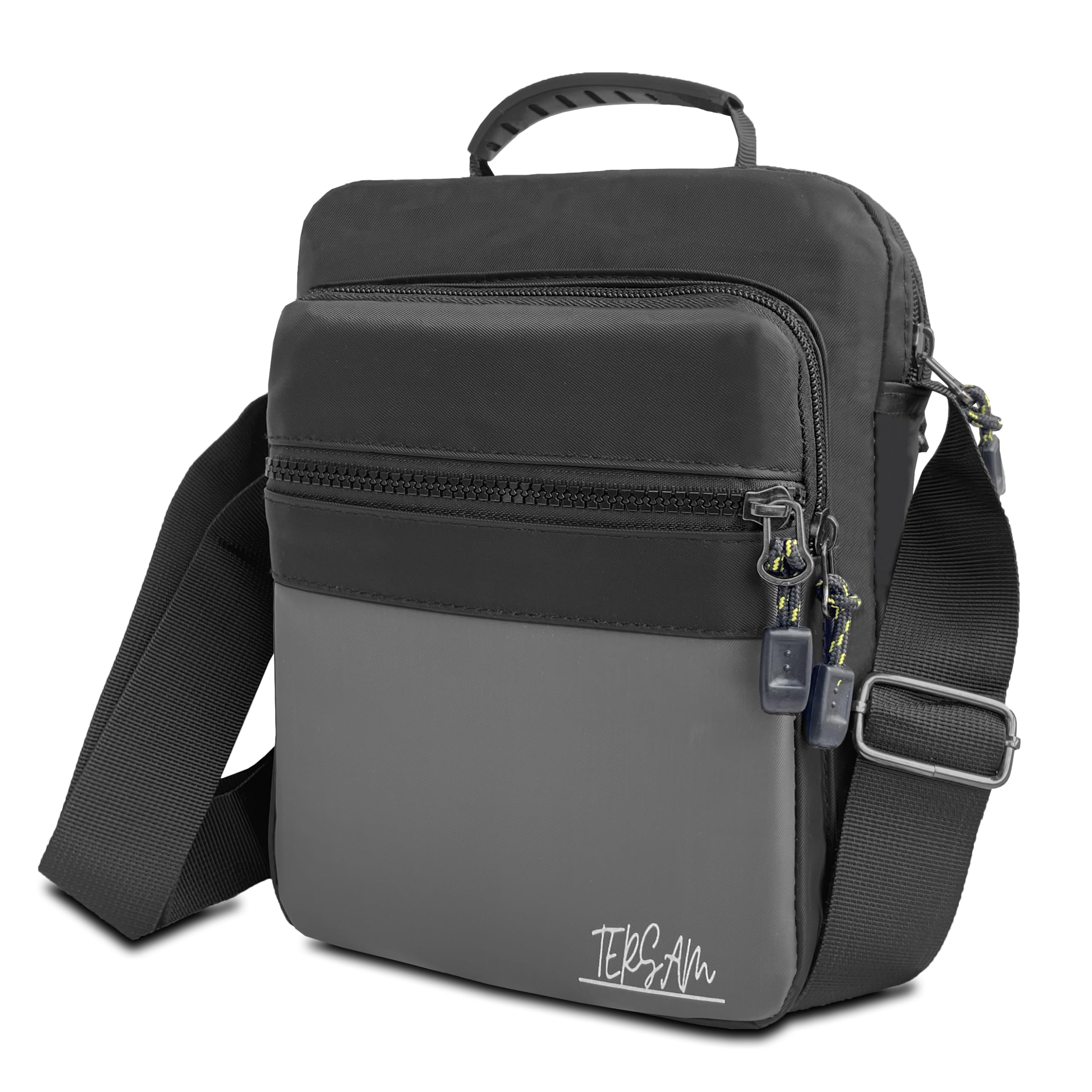 AwareAMZ Bolso Bandolera Unisex, Mariconera Hombre con Múltiples Bolsillos, Gran Espacio de Almacenamiento, Ideal para Todo Uso, Trabajo, Viajes y Negocios - Versátil, Duradero y Eficiente. (Gris)