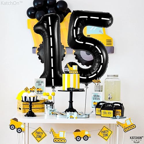 Miniatura 6 de KatchOn, Gaint Race Car 15 globos de número  40 pulgadas  Globos del número 15 para decoraciones de fiesta de coches de carreras  Decoraciones de