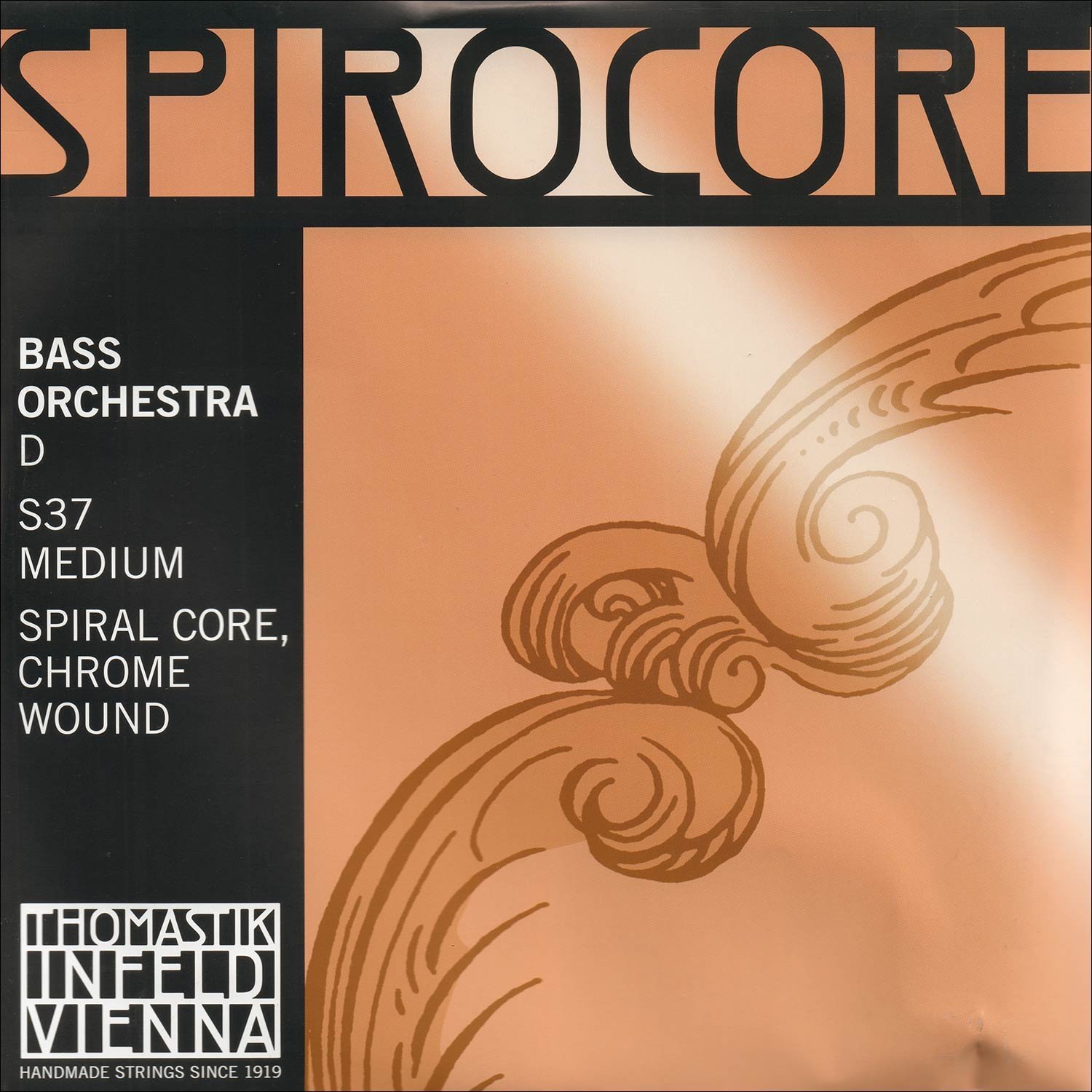 Thomastik-Infeld Spirocore 3/4 Upright Double Bass D String - Medium Gauge - Chromesteel Wound Flexible Spiral Steel Core