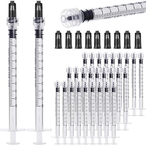 Miniatura 8 de Luer Lock - Juego de 30 jeringas de 0.1 onzas líquidas sin aguja de plástico, jeringas para pegamento y líquido (0.1 fl oz)