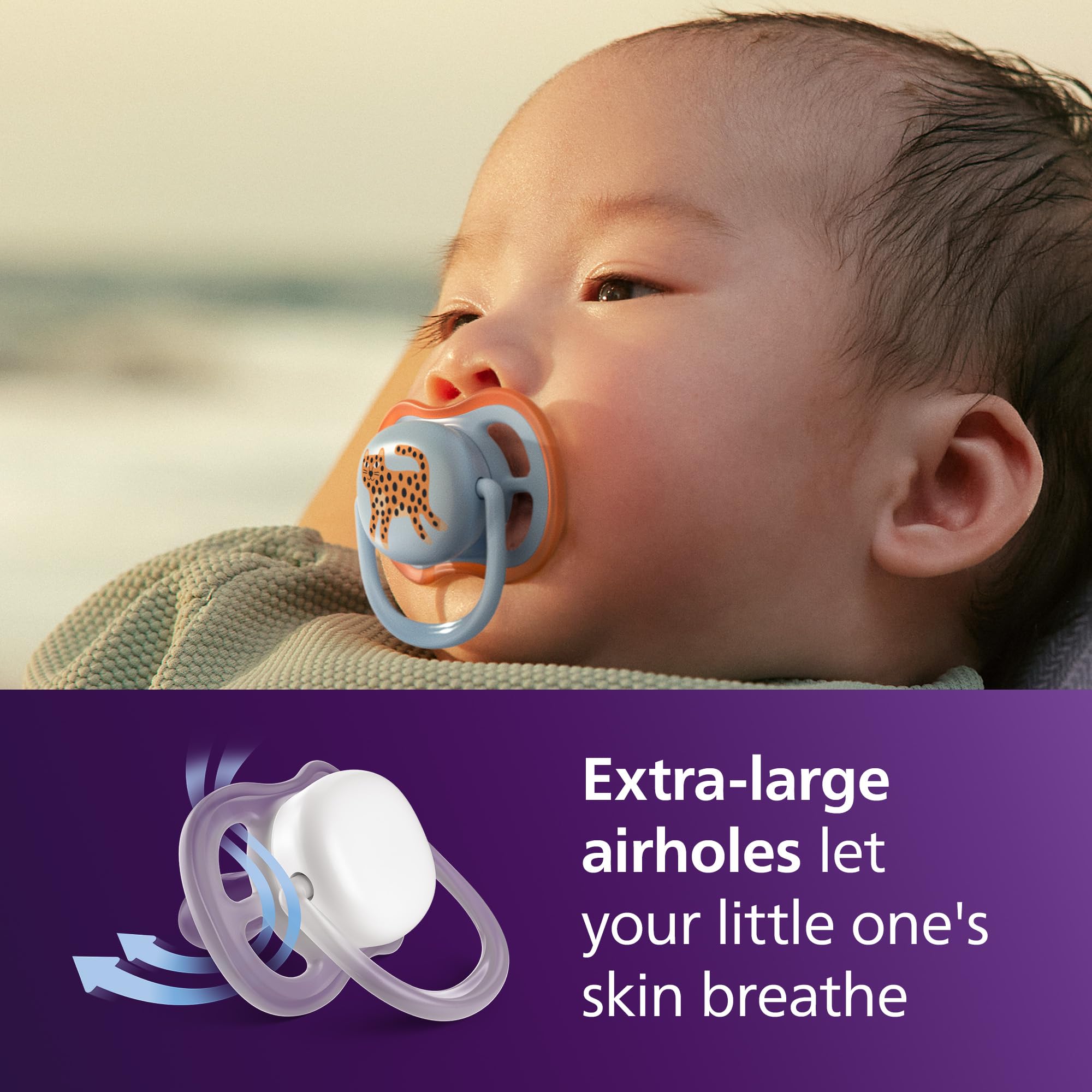 Philips Avent Ultra Air Soothers, Orthodontic Design, for Babies 0-6 Months, Soft Silicone Symmetrical Teat, BPA-Free - Image 2