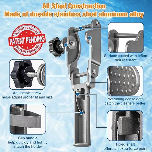 Miniatura 4 de Lounsweer 1 soporte para tableta de piscina para poste de piscina, flotador de tabletas de aleación de aluminio de acero inoxidable, herramienta de