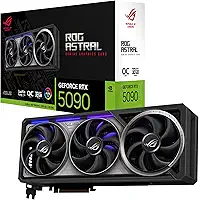 ASUS Placa gráfica ROG Astral GeForce RTX™ 5090 OC Edition para jogos (PCIe® 5.0, 32GB GDDR7, HDMI®/DP 2.1, 3.8 compartimentos, design de 4 ventiladores, ventiladores de tecnologia axial, câmara de