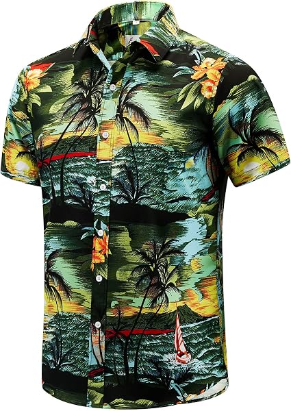 Chemise hawaïenne EUOW pour homme avec imprimé vibrant