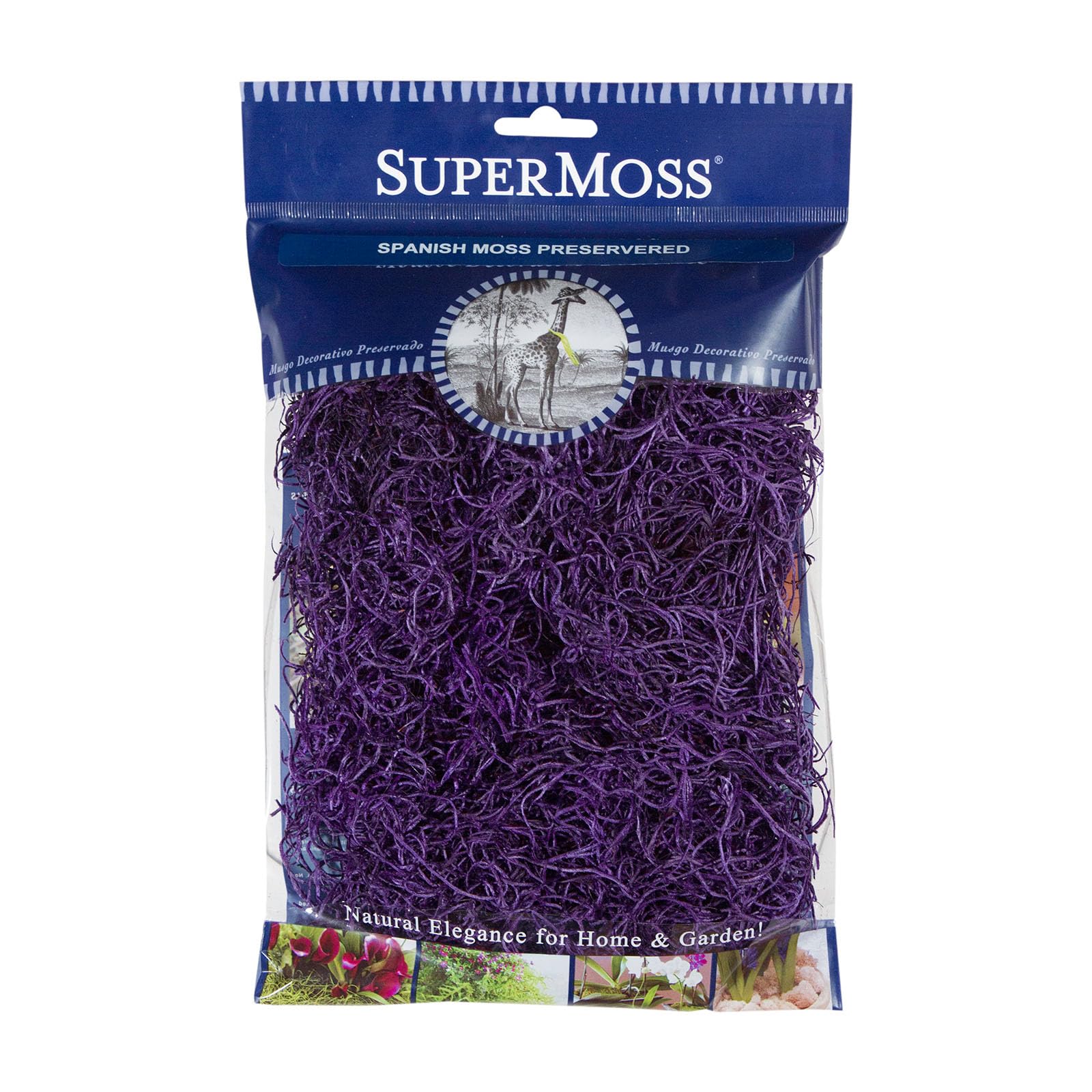 SuperMoss Preserved Spanish Decorative Moss for Crafts, Potted Plants, Fairy, Vase Filler, Floral Arrangements & Indoor/Outdoor Garden Projects, Purple