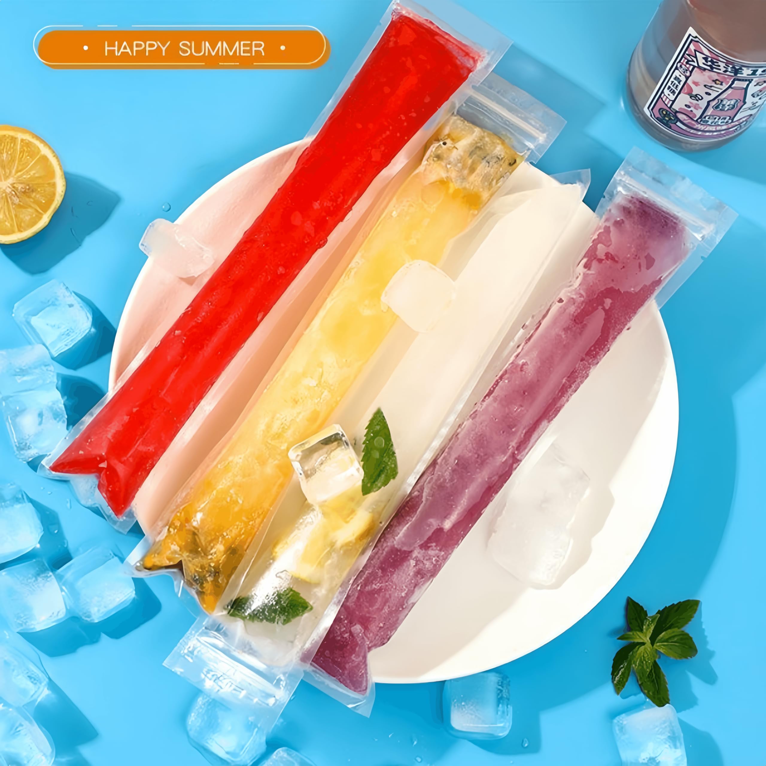 Sacchetti per alimenti per congelatore, design aperto con fondo rialzato, facili da riempire (sacchetto per ghiaccioli)