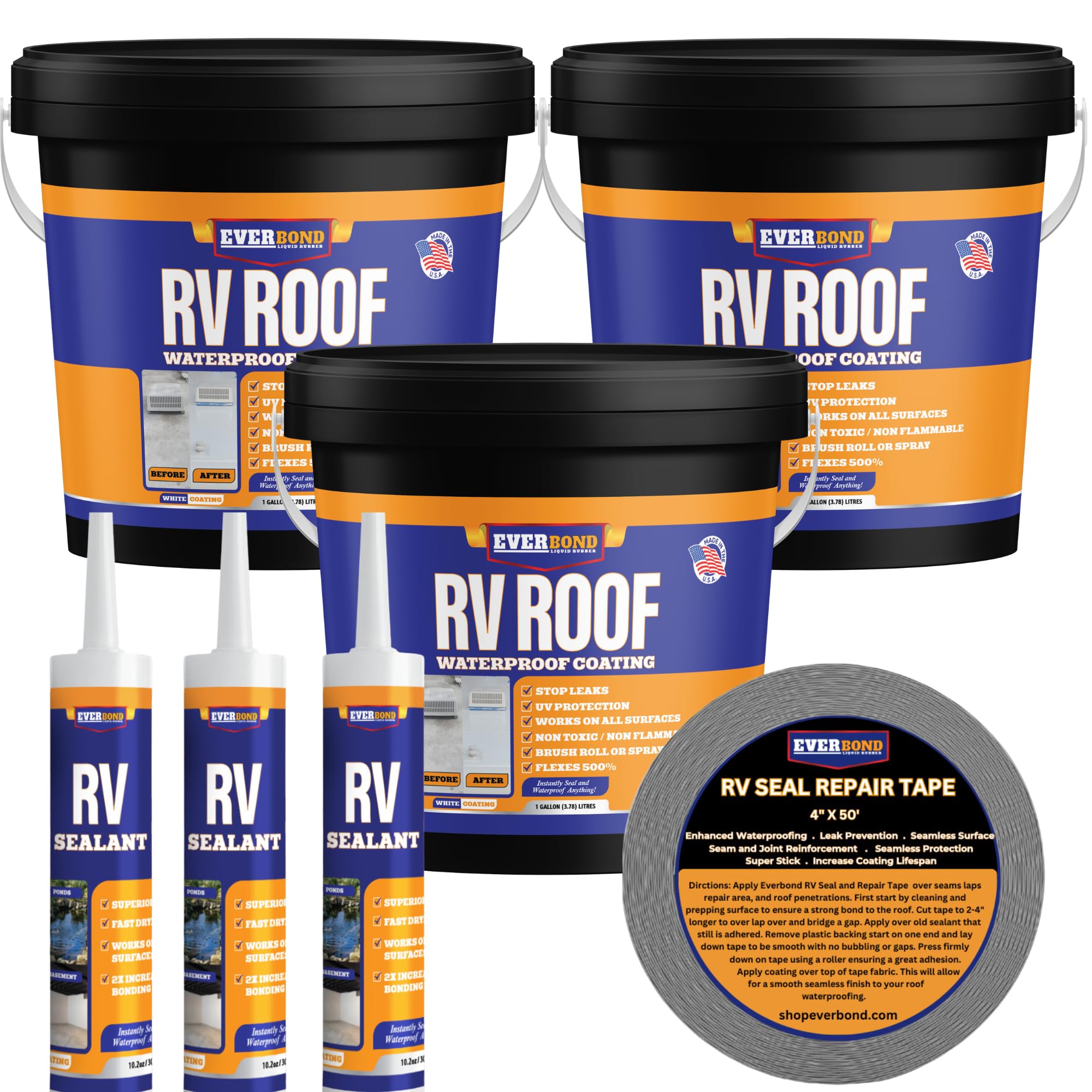 Everbond RV Roof Coating 3 Gallon Kit