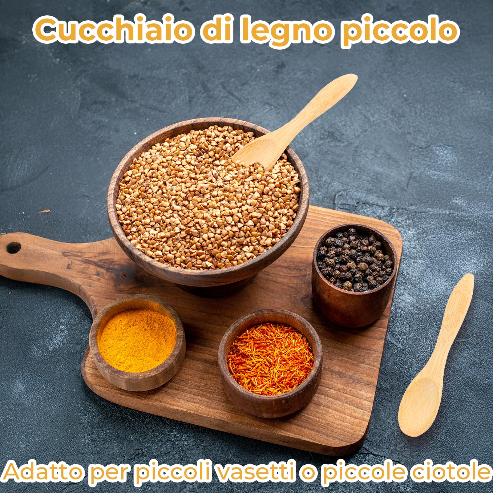 20 Pezzi Mini Cucchiai Legno,Cucchiaini per Sale con Manico Corto, Mini Cucchiai di Legno Fatti a Mano per Spezie, Condimenti, Zucchero, Miele, caffè