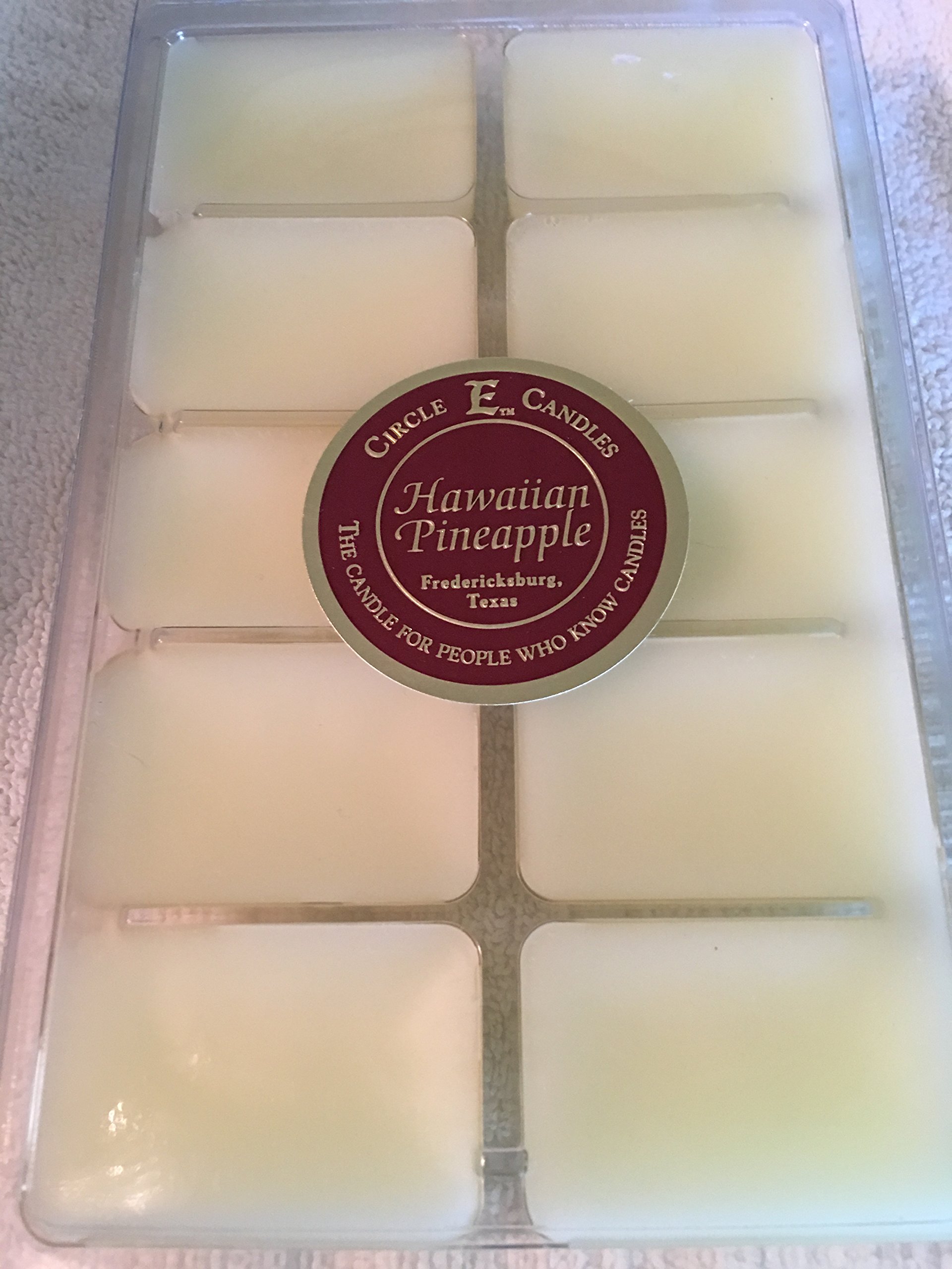 Circle E CandlesHawaiian Pineapple Scent, Small Size Wax Melt Tart, 11oz Package of 10