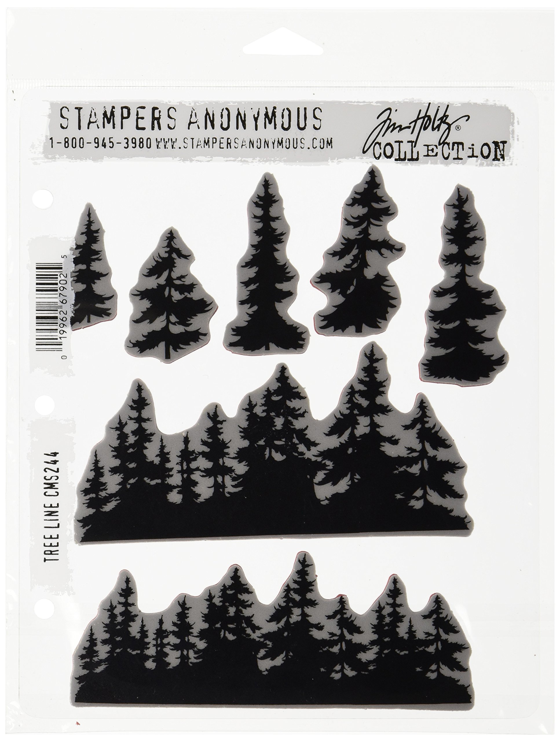 Art Gone Wild Tree Line Cling Mounted Stamp, Grey
