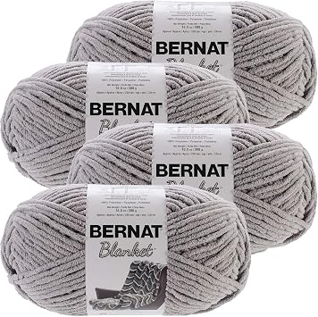 Bernat Blanket Big Ball Yarn Grey, Multipack of 4, Pale Gray 4 Pack
