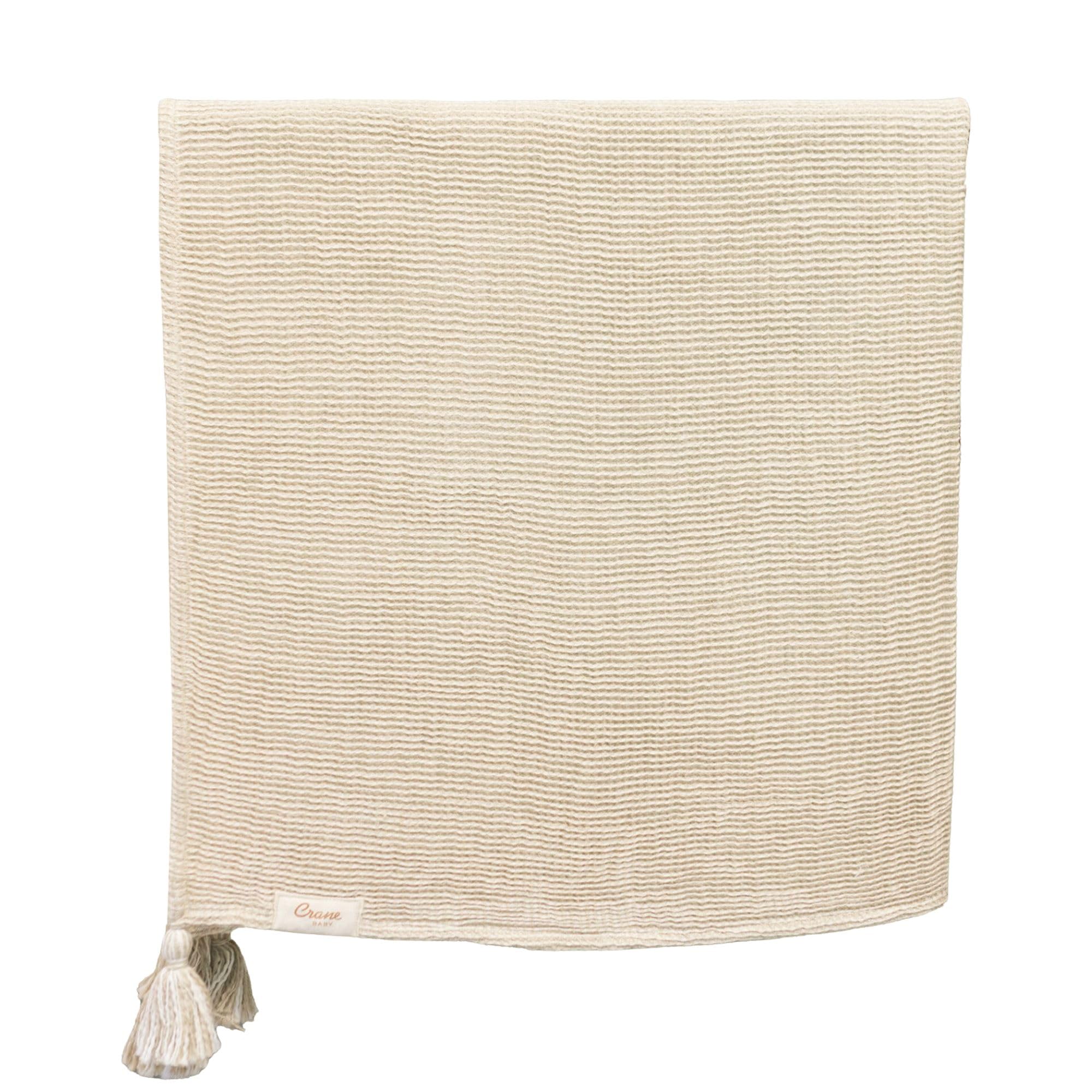 Crane Baby Dusty Rose Luxe Blanket - Super Soft Cotton & Cashmere Blend, 36x36 Inch Nursery & Stroller Blanket