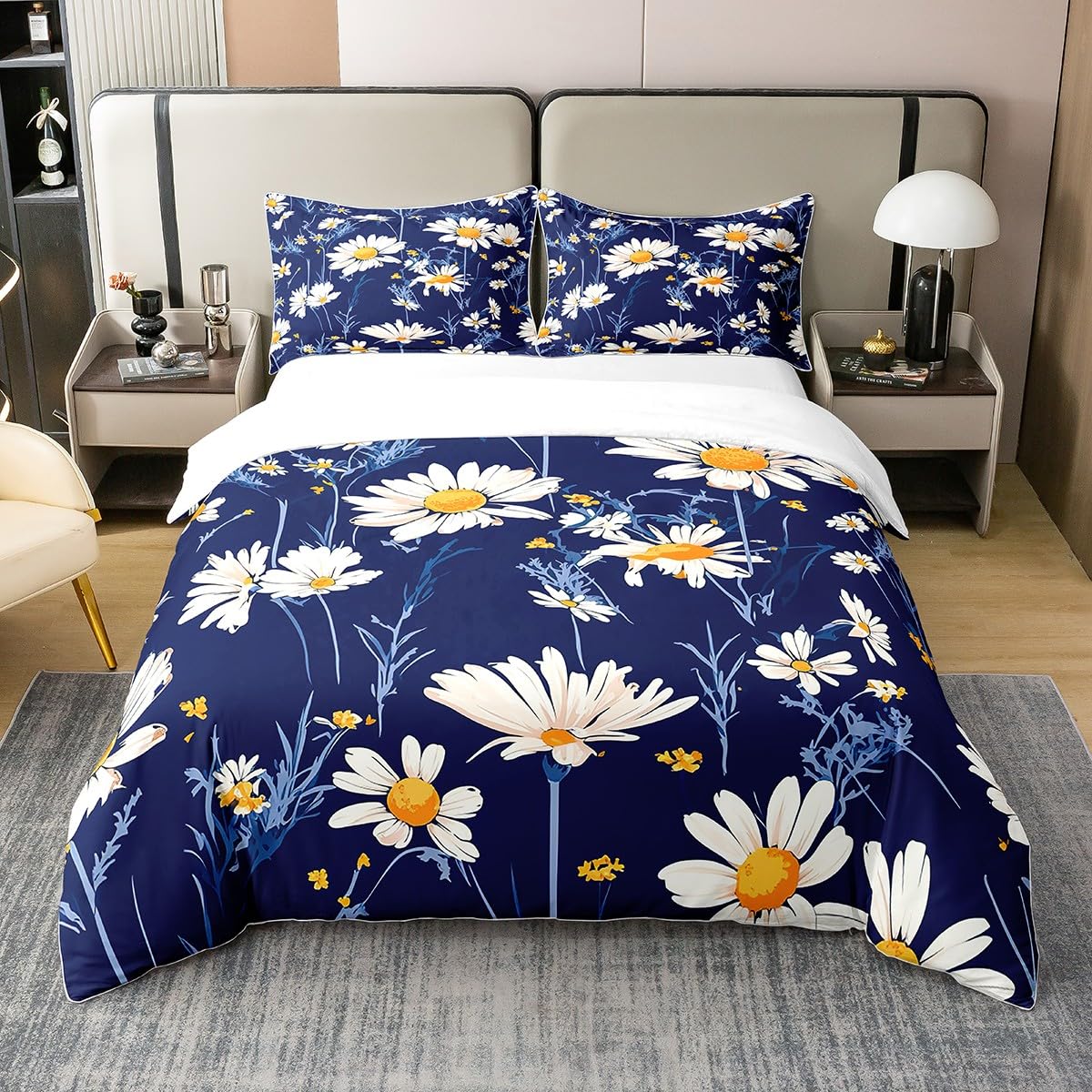Parure de lit double coton thème naturel de jardin pour chambre parentale