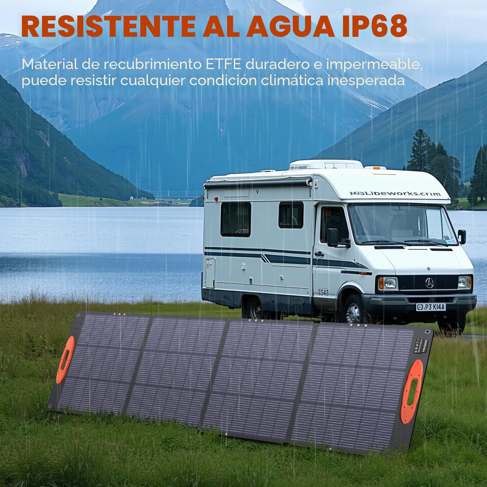 SOKIOVOLA N-Type 16BB 200W Panel solar portátil para EF/Jackery/Bluetti/Anker, panel solar plegable de 20 V, 25% de alta eficiencia, IP68, impermeable, para viajes al aire libre, caravana, camping