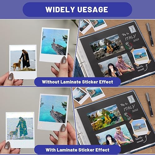 Miniatura 5 de 16 hojas de papel adhesivo holográfico, película adhesiva de vinilo transparente, autoadhesiva, impermeable, superposición transparente, 8.5 x 11.7