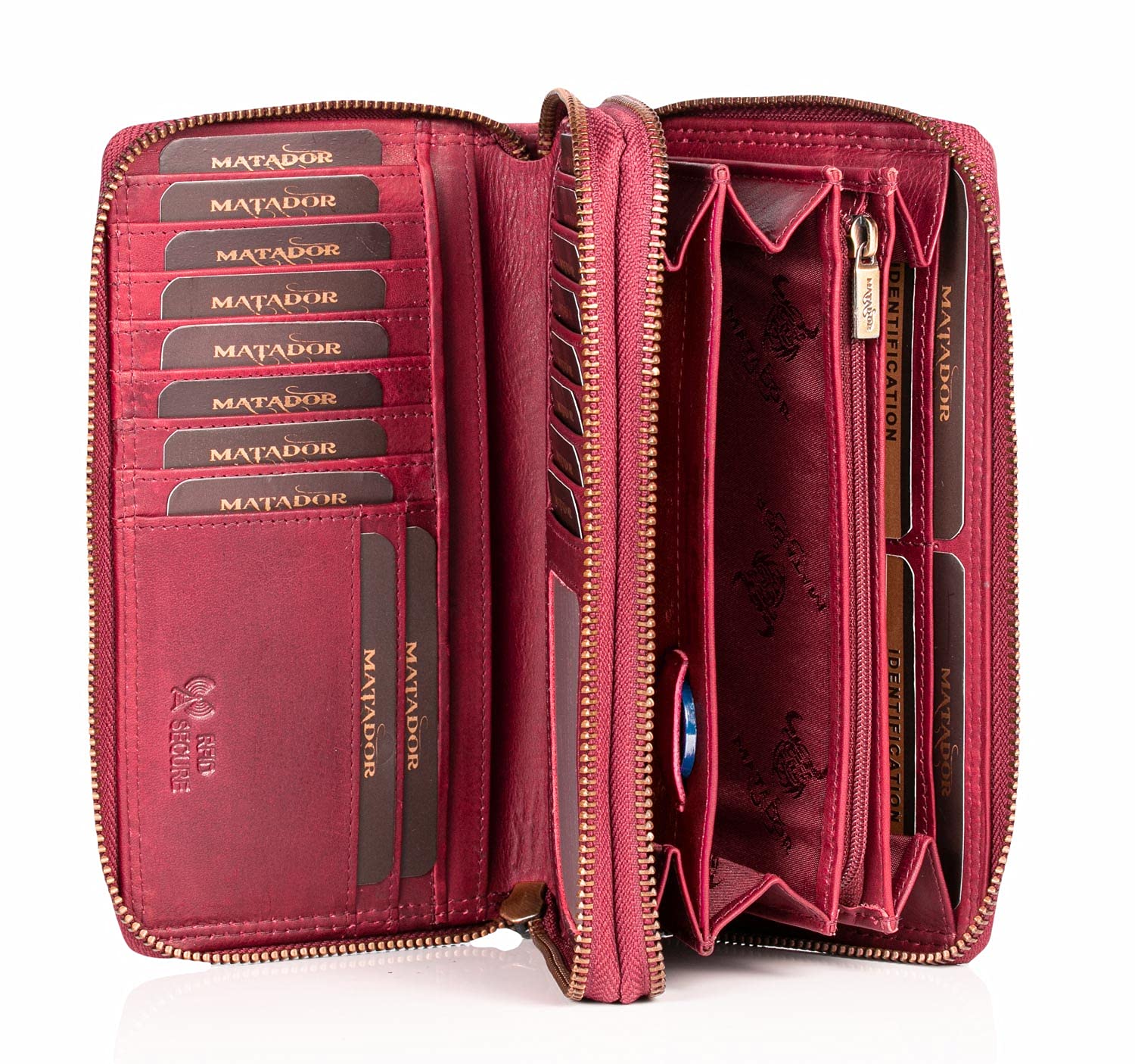 MATADOR Geldbeutel Damen Rosa #Madrid mit Edle Geschenk Box, Elegantes Portemonnaie Damen RFID Schutz, Luxus Geldtasche Rosa mit Viele Kartenfächer