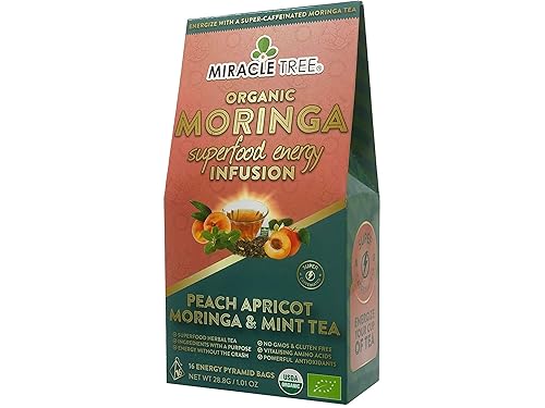 Miniatura 10 de Miracle Tree 's Moringa Energy Tea - Té de naranja y maracuyá  Mezcla de súper cafeína  Alternativa de café saludable, perfecta para la
