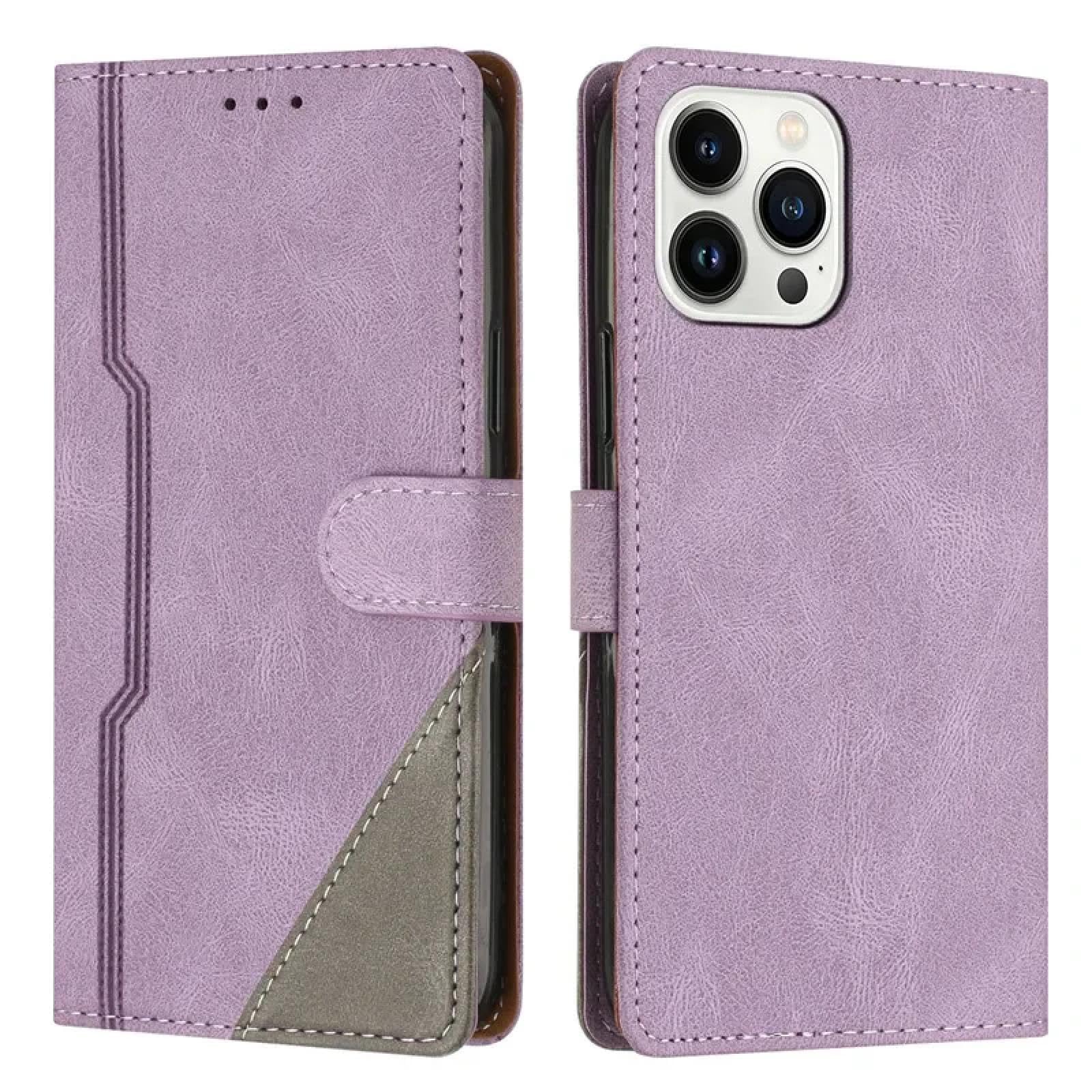 Étui portefeuille iPhone SE violet anti-choc protège écran avec support rabat - 8