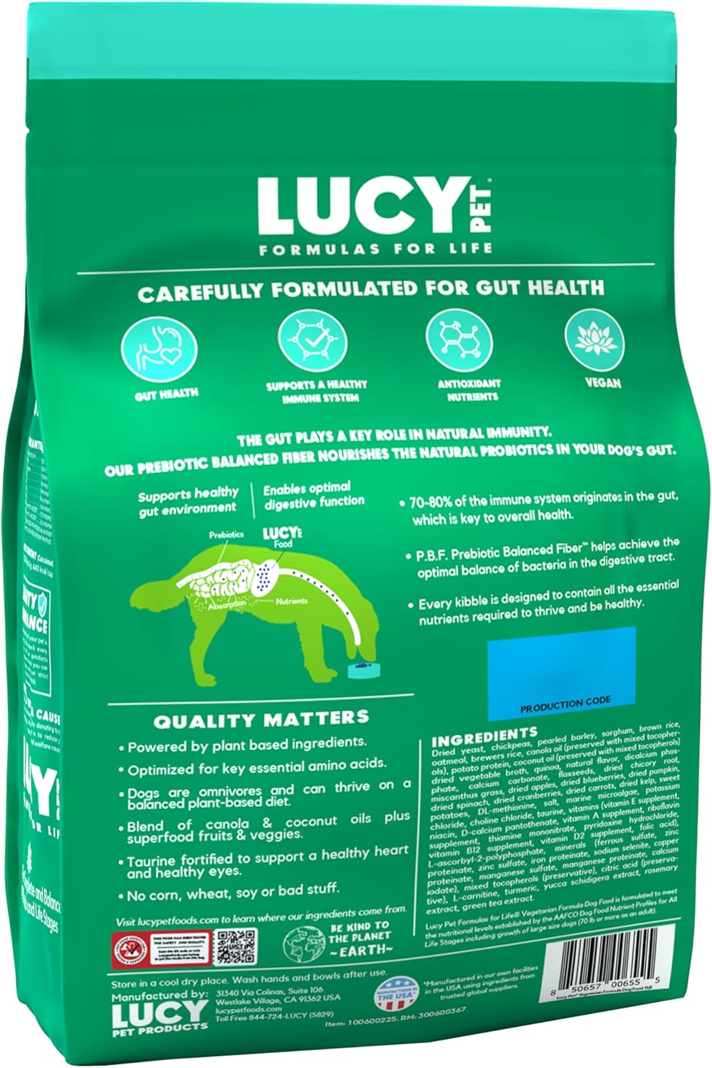 Lucy Pet - Alimento vegetariano para perros, 5 libras, vegano, alimentado por plantas Colombia