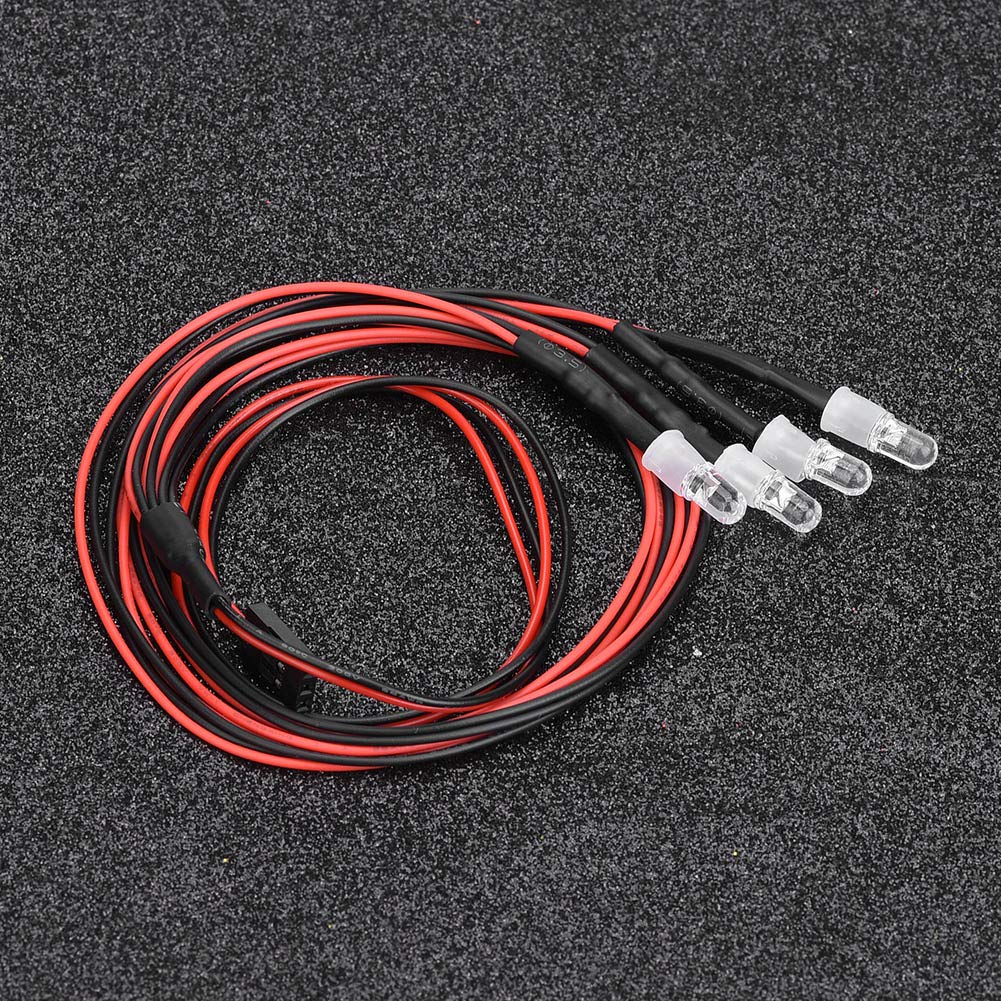 Cryfokt High Simulation RC Car LED Lights, Safe and Durable Materials, Easy Installation, for Model Drift Car Enthusiasts, 4PCS 5mm Headlights (No. 3 colored light)