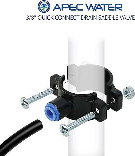 Miniatura 2 de APEC Water SADDLE-DRAIN-3-8 Válvula de sillín de drenaje 3/8" para sistema de ósmosis inversa debajo del fregadero