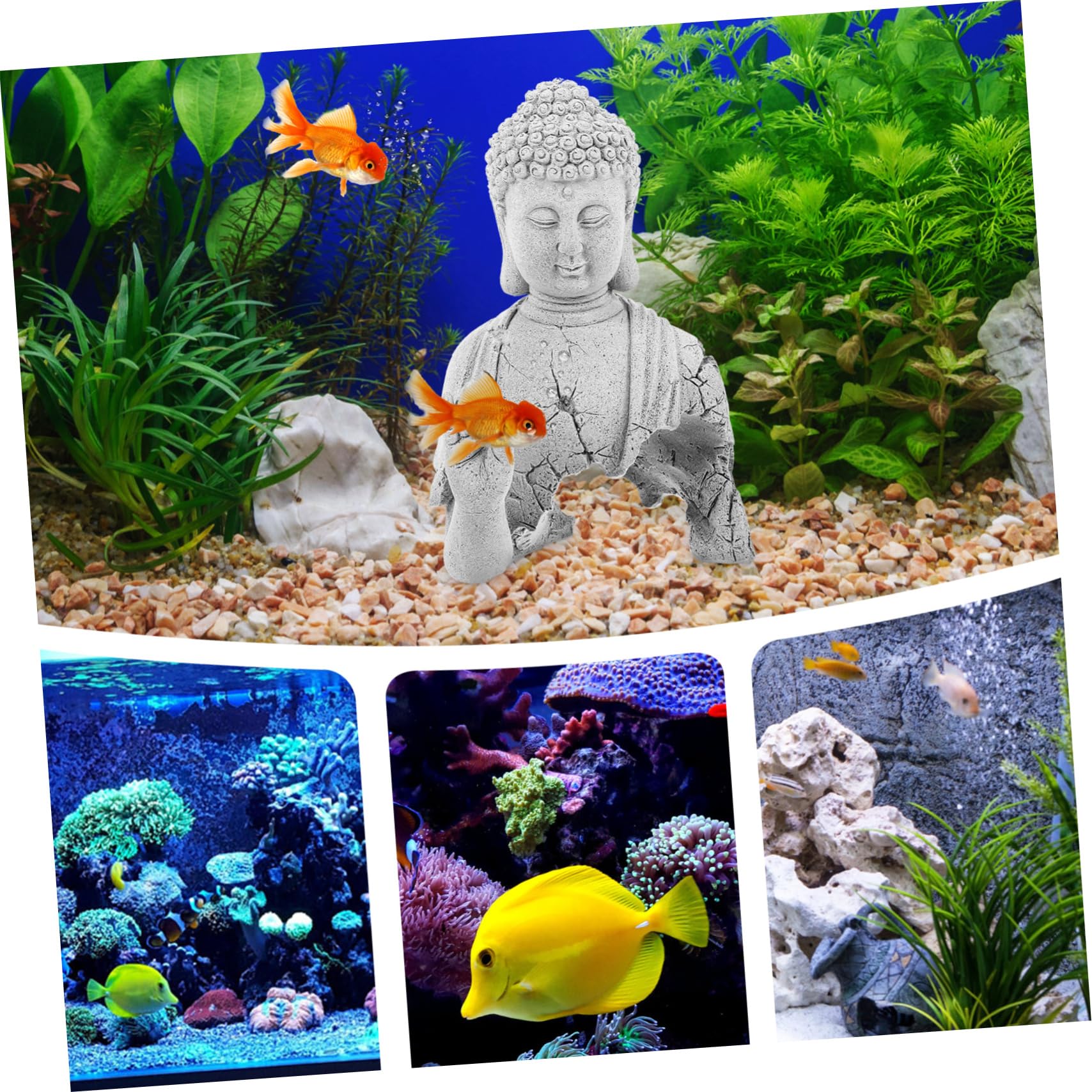 TOYANDONA Statue pour Aquarium Sculpture Décorative Antique Ornement Zen pour Décoration Intérieure Extérieure