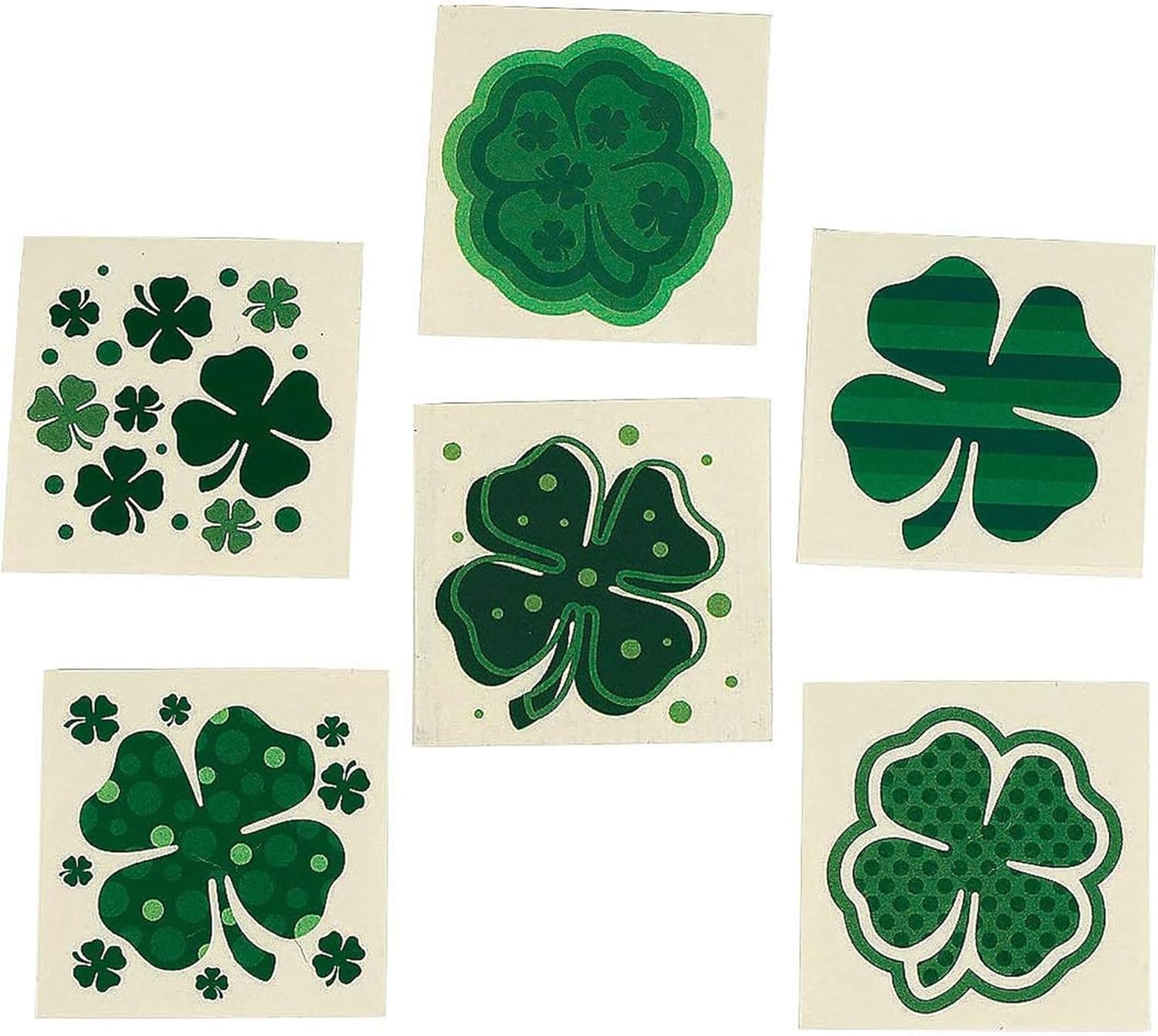 Fun Express - Shamrock Patterned Tattoos for St. Patrick's Day - Apparel Accessories - Temporary Tattoos - Regular Tattoos - St. Patrick's Day VBS 2026-72 Pieces