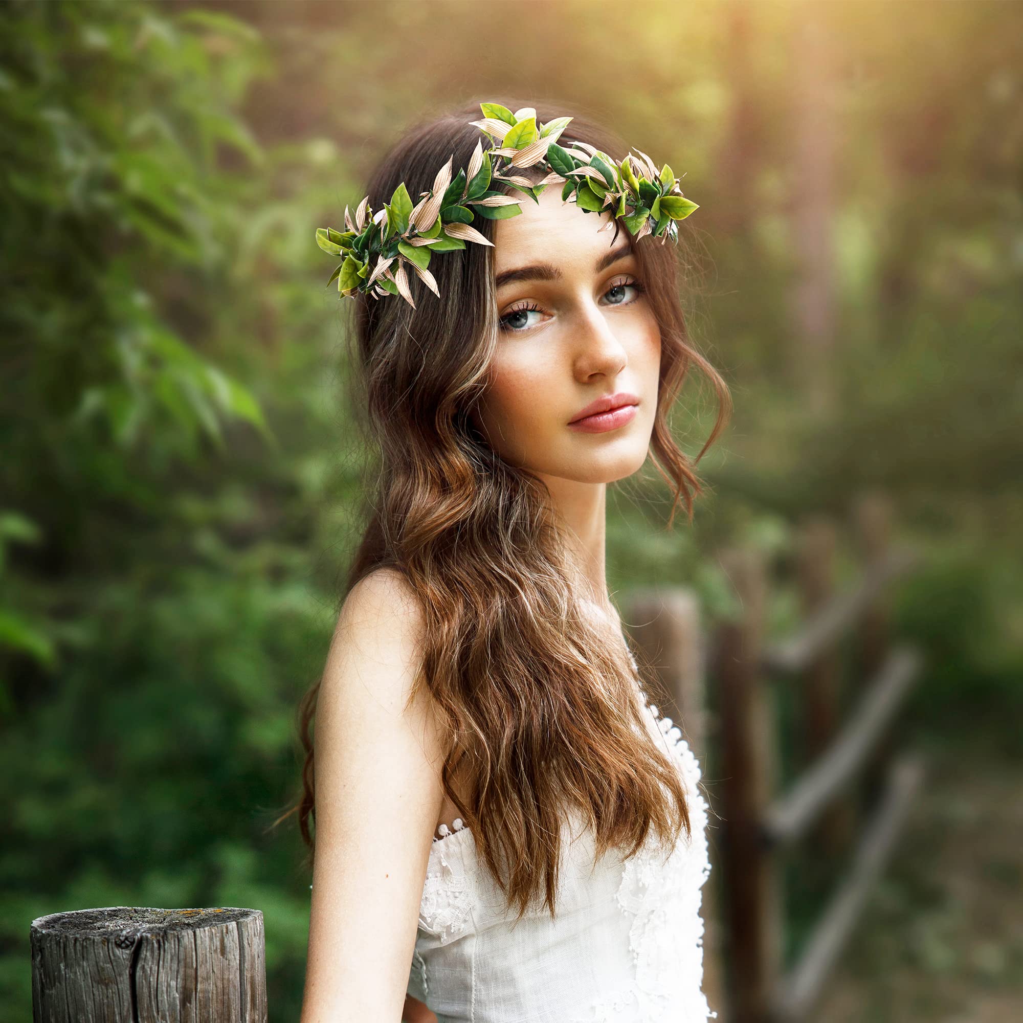 Couronne De Fée Renaissance YAyusi - Accessoire Cheveux Feuilles Fleurs Pour Photo Et Carnaval
