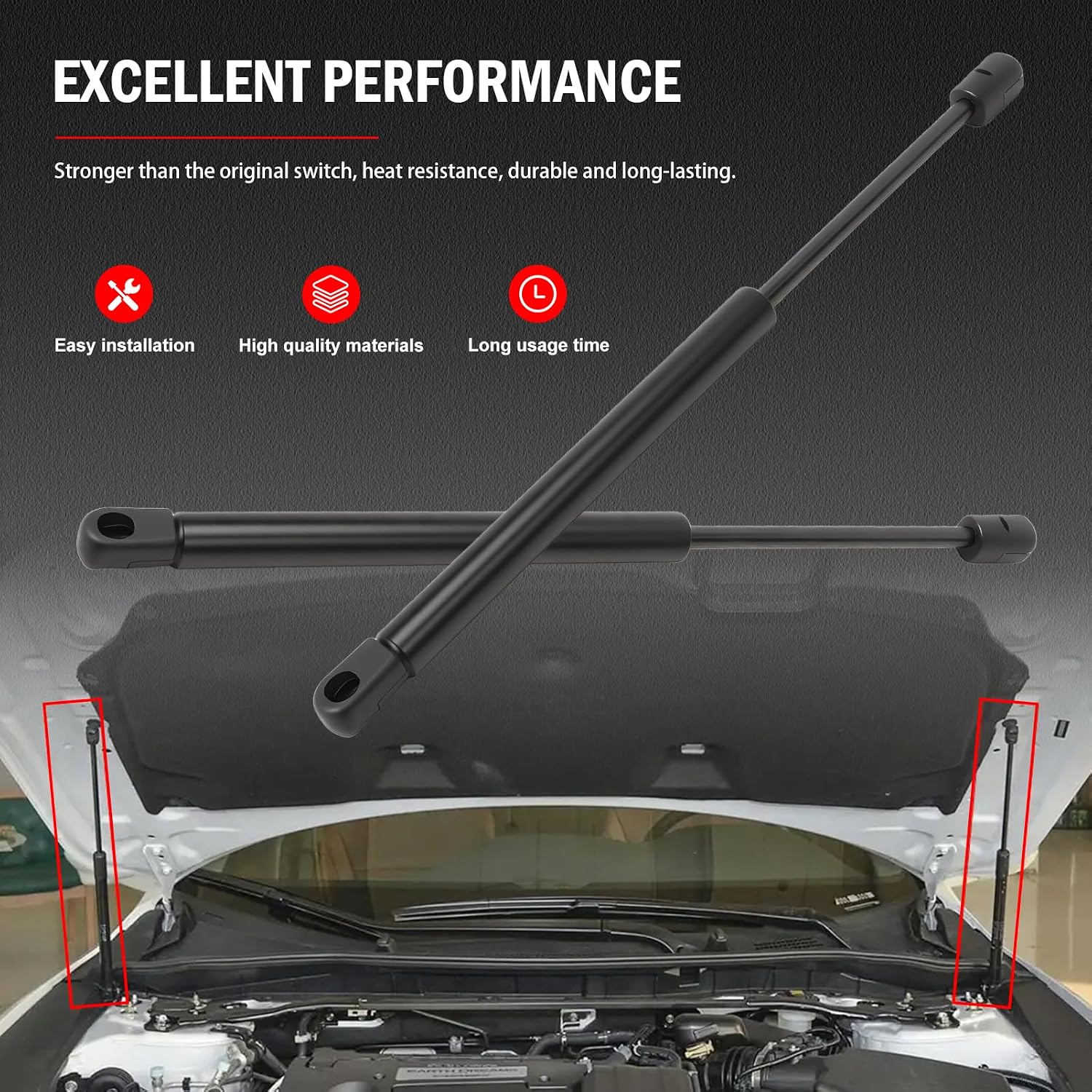 65470EZ40A Hood Struts Fit for Titan 2017 2018 2019 2020 2021 2022 65470-EZ40A 945045 PM4083 5B945045 5B-945045 Hood Lift Support Shock Strut