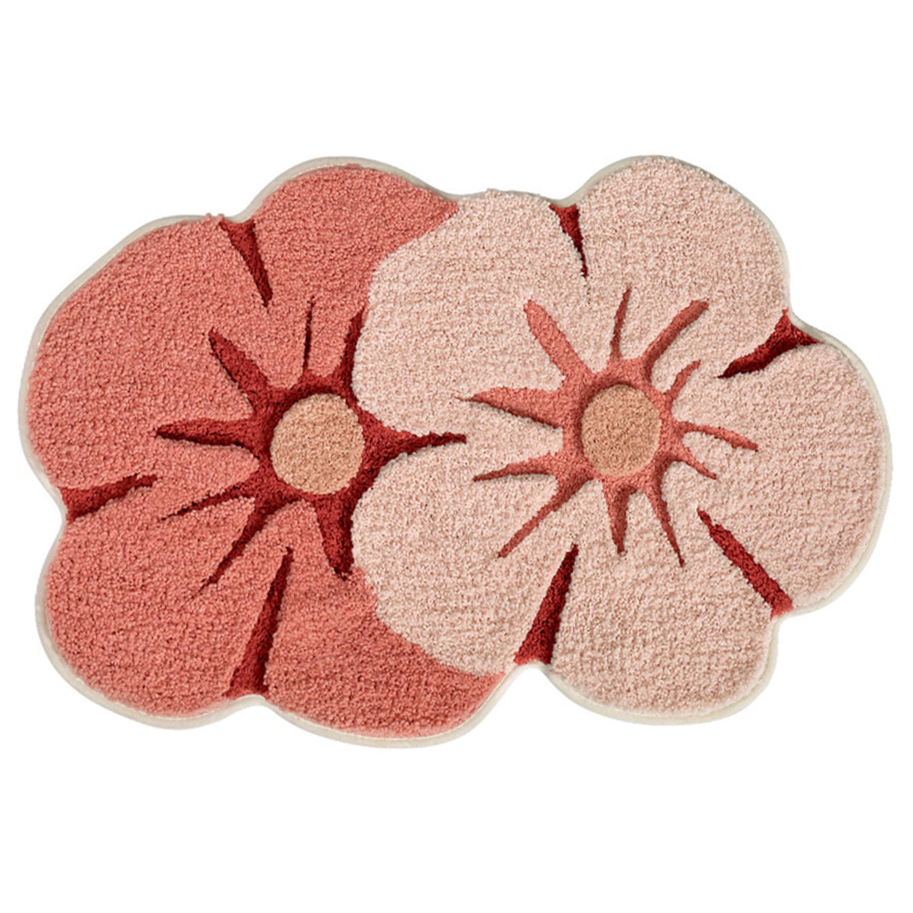 Tapis de bain motif pétales tapis absorbant et lavable