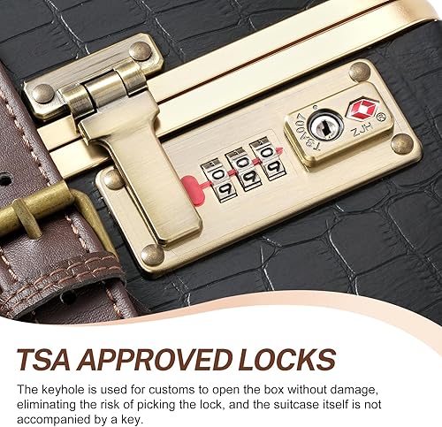 Miniatura 4 de urecity Juego de 2 maletas vintage, maleta retro con ruedas para hombres y mujeres, lindo juego de equipaje de viaje de diseñador con bolsa de