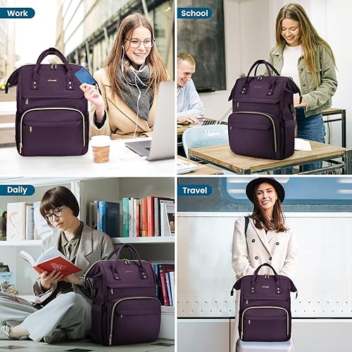 Miniatura 7 de LOVEVOOK Mochila para computadora portátil, bolsa para laptop de 15.6 pulgadas para mujer, bolsa de trabajo para computadora (actualizada)
