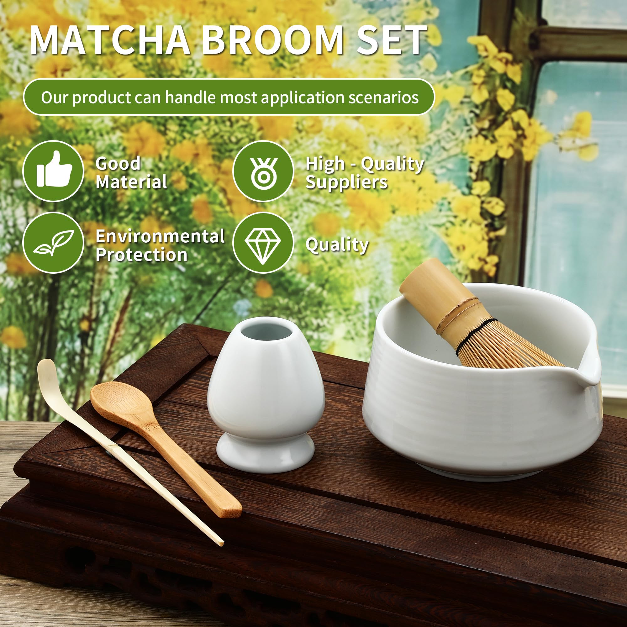 5 pezzi Bianco Matcha Kit Matcha Whisk Set Frusta al Matcha per la Preparazione del tè matcha, Ottimo per la Casa, l'ufficio e la Sala da Tè