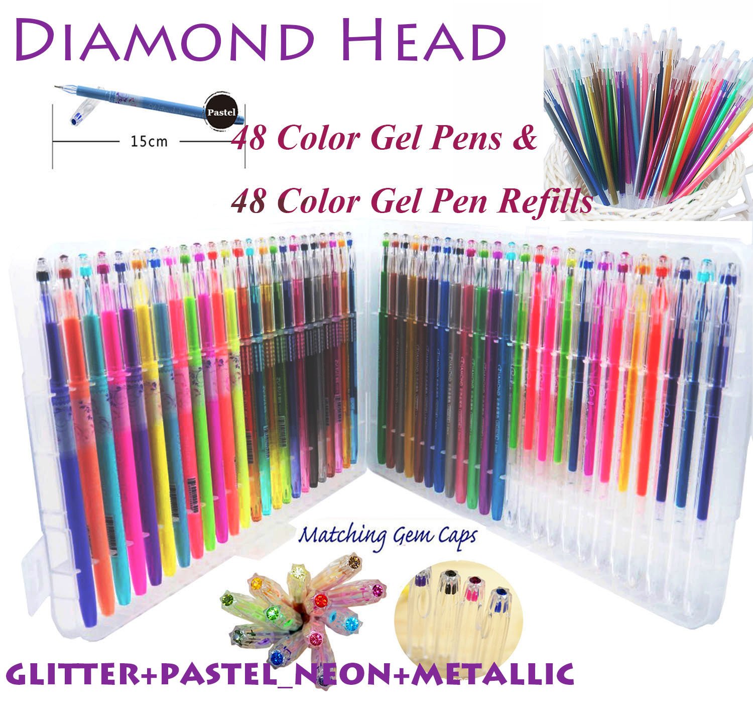 資材♡ペン Amazon | Ultra Fine Point 48色Gelペンwith Diamond Tip