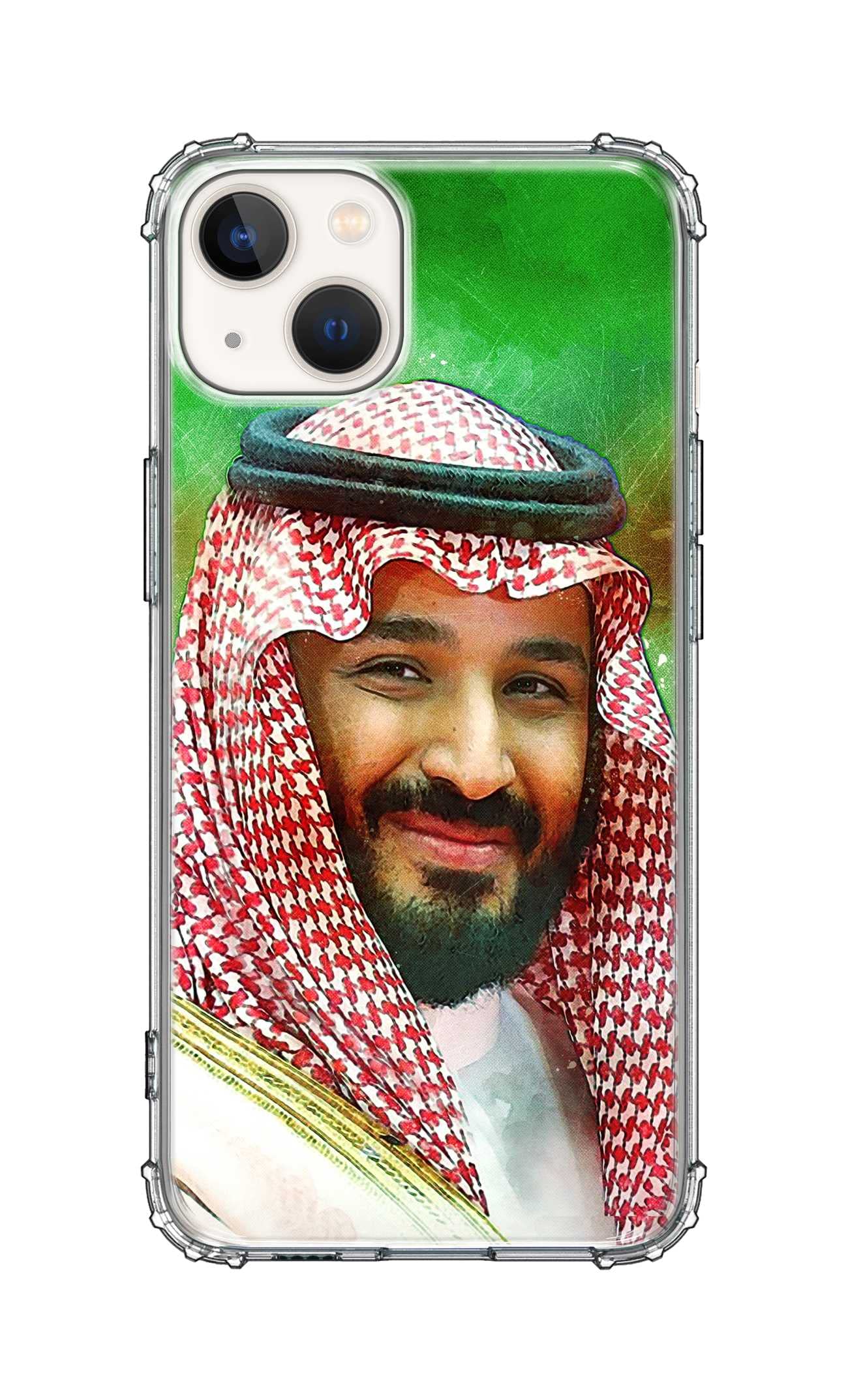 Stylizedd Classic Clear Case Compatible with Apple iPhone 13 Soft Anti Drop Airbag TPU Gel Thin Transparent Flexible Shockproof Cover [ Designed for Apple iPhone 13 ] - HH Mohammed Bin Salman