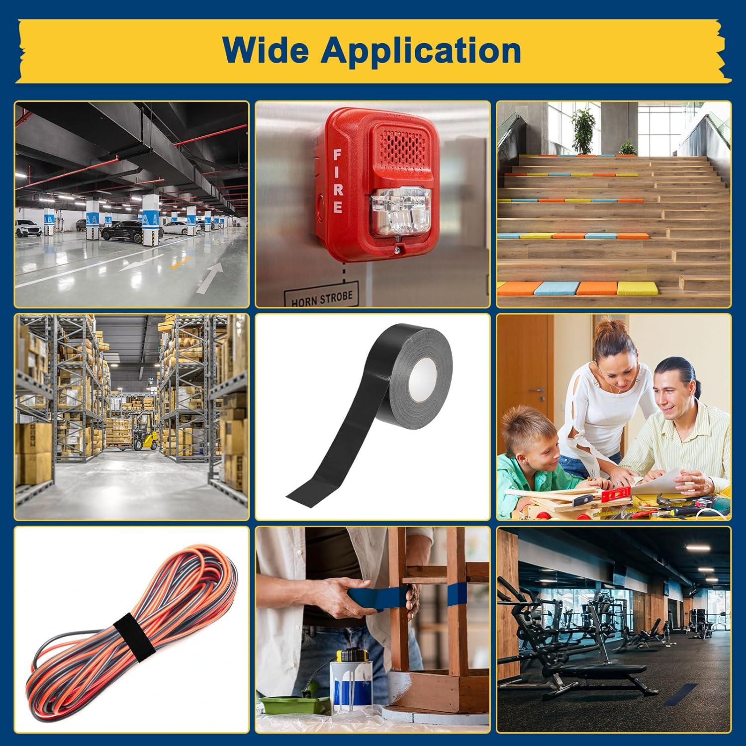 Pickleball Court Tape, Outdoor Pickleball Lines, No Residue Court Marking Kit for Temporary/Gym/Tennis/Driveway/Badminton/Backyard/Sport