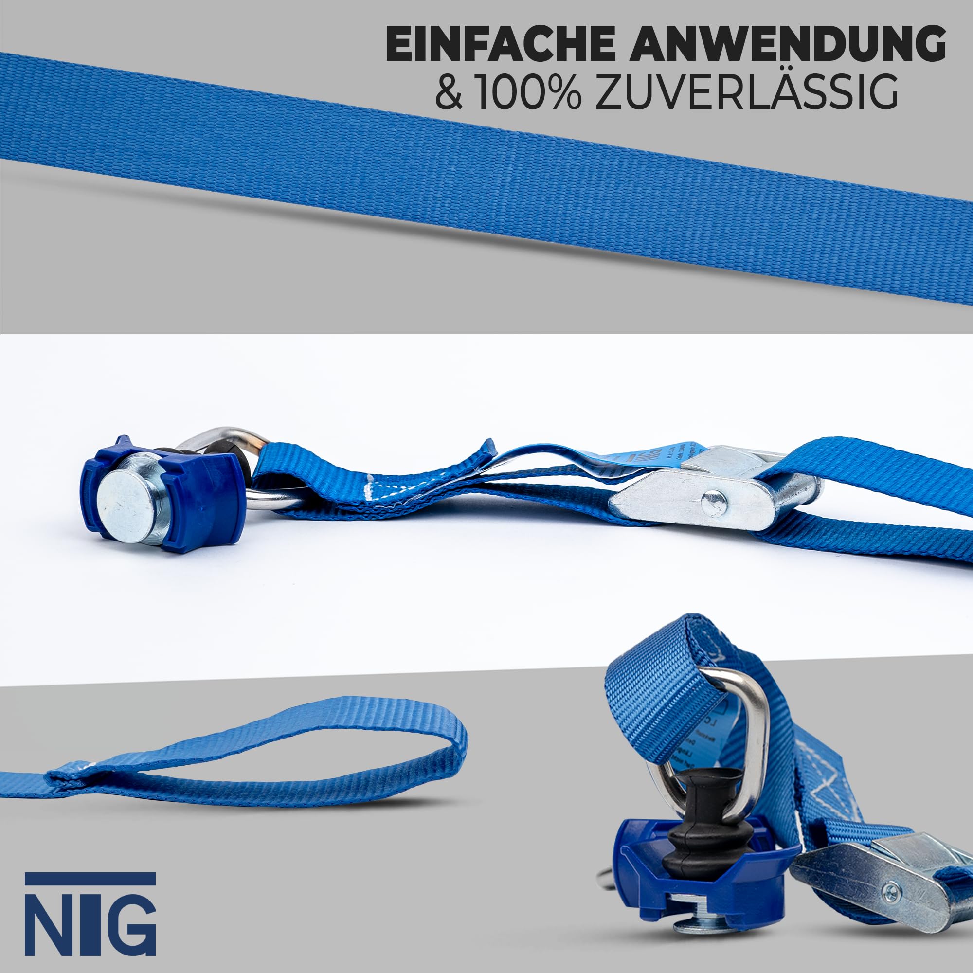 Unifiber spanbanden set met slot 5 meter