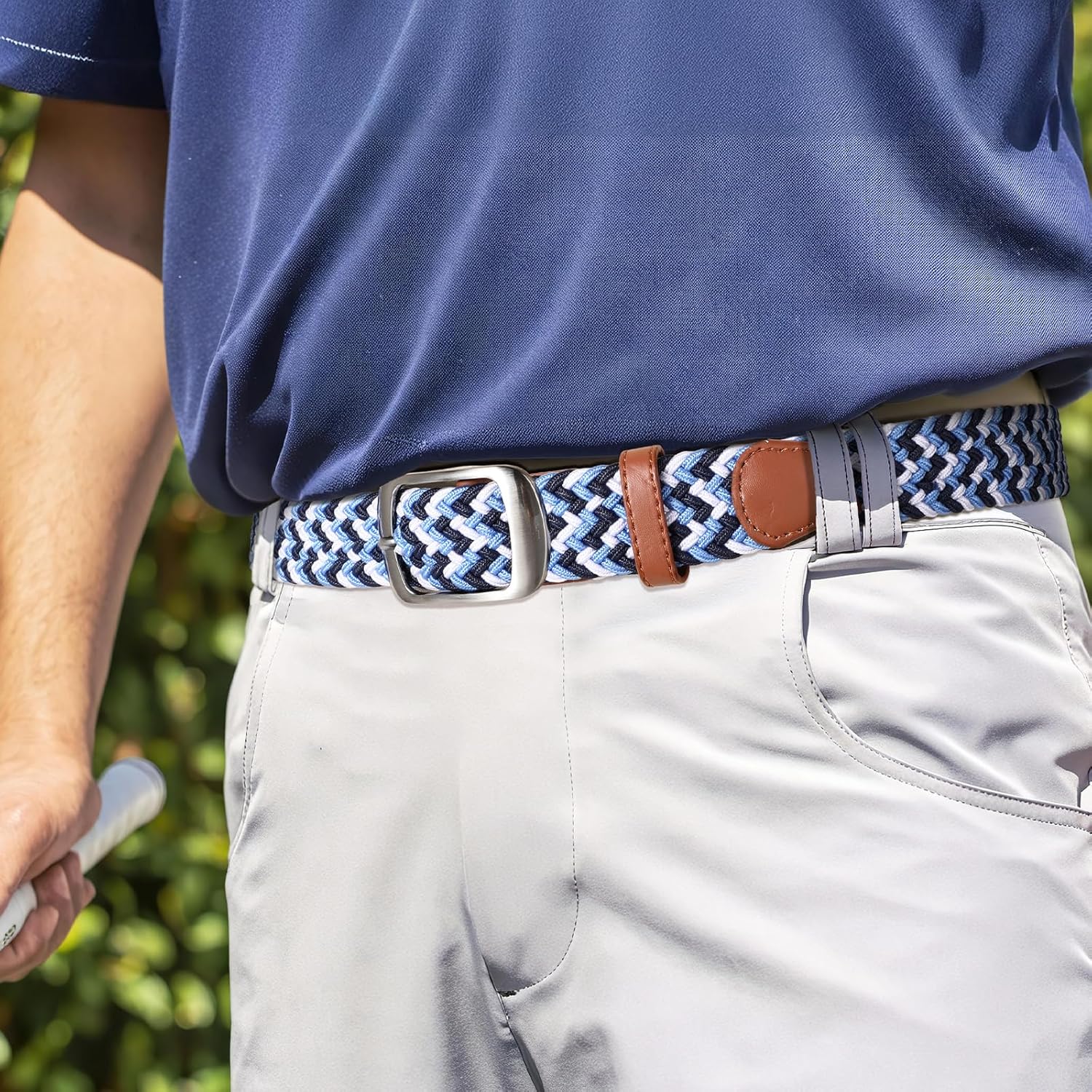 XZQTIVE Braided Belt Stretch Belt for Men and Women Multicolored Woven Golf Belt Elastic Jean Belts - Image 5