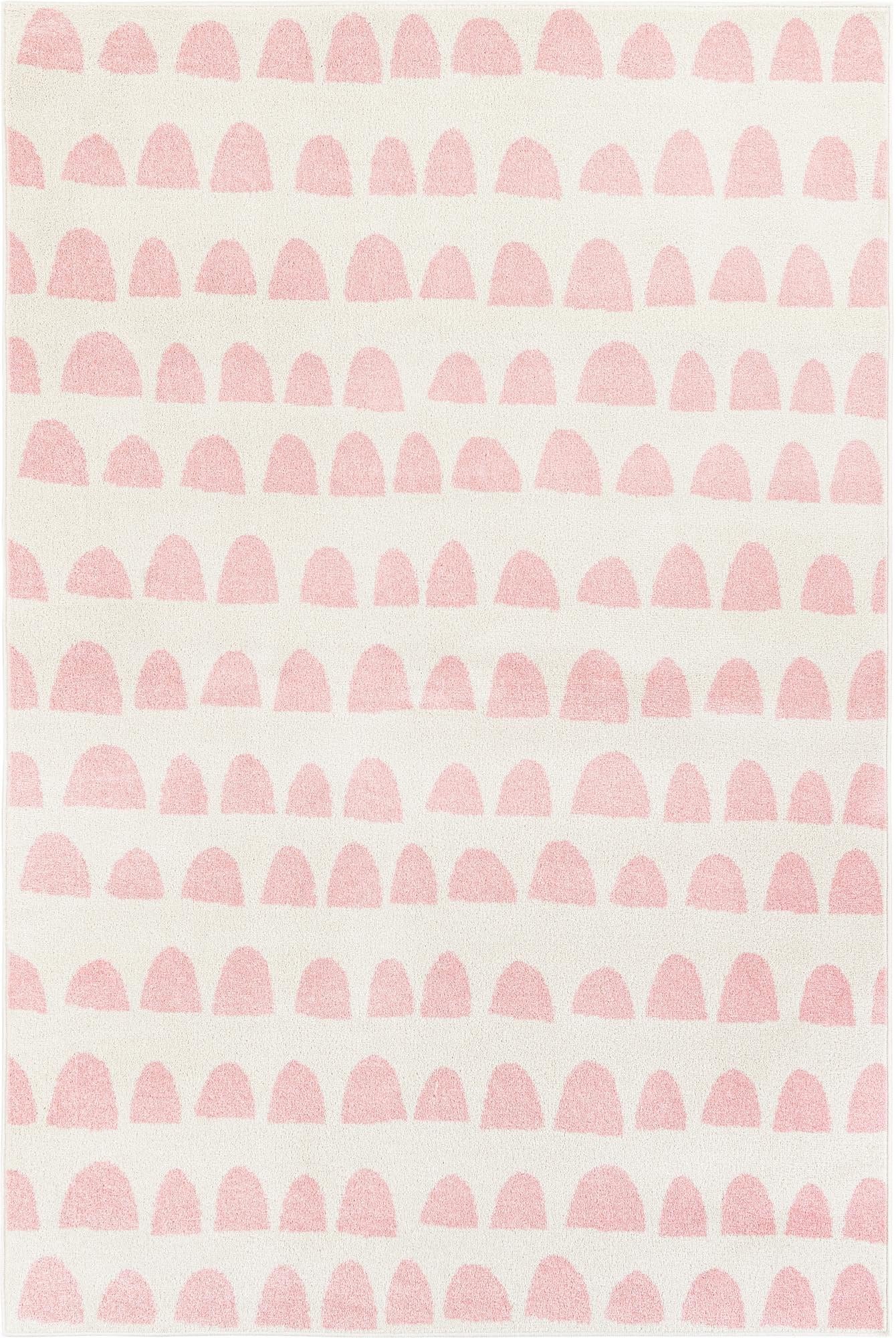 Rugs.com Whimsy Kids Collection Rug – 5x8 Ivory and Pink Medium-Pile Rug Perfect for Bedrooms, Dining Rooms, Living Rooms
