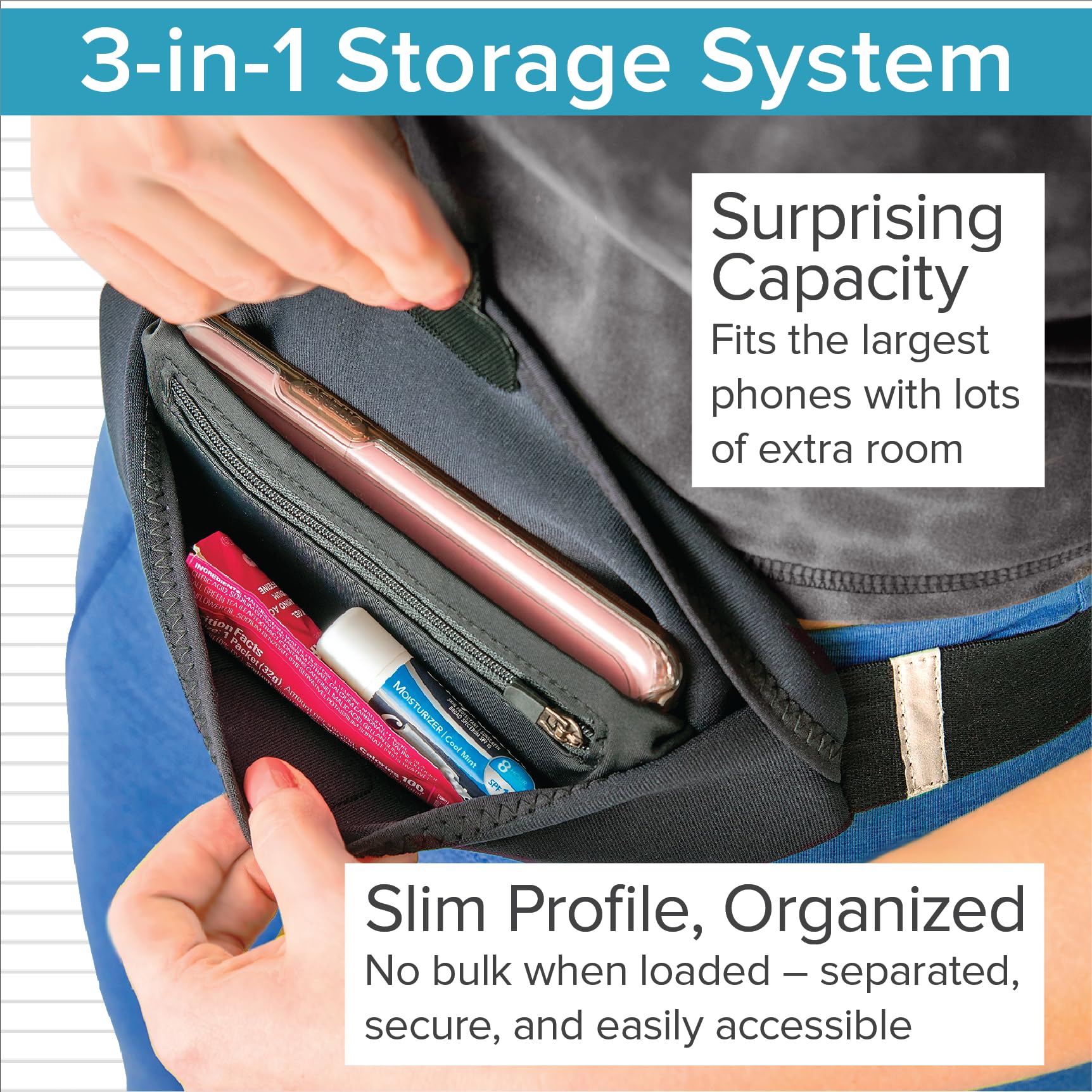Tune Belt SP2 Access Laufgürtel, Schwarz, L, Gürteltasche zum Laufen