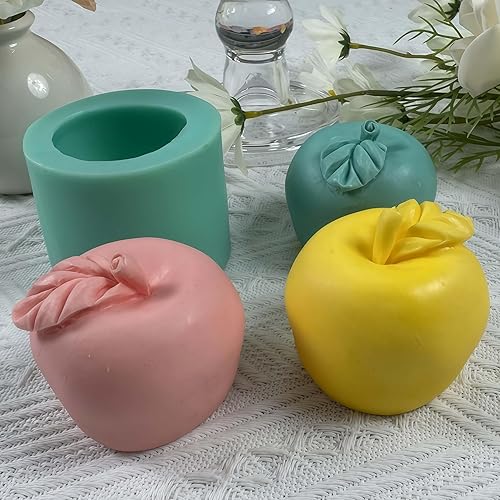 Miniatura 4 de GreatMold - Moldes de silicona para velas de manzana 3D, molde de yeso perfumado de grado alimenticio (manzana 3D)