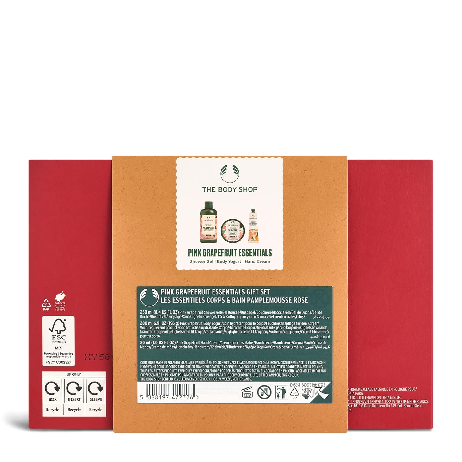 The Body Shop Pink Grapefruit Essentials Gift Set - 3 Piece Set, Includes Body Yogurt, Hand Cream, Shower Gel, Vegan - Image 6
