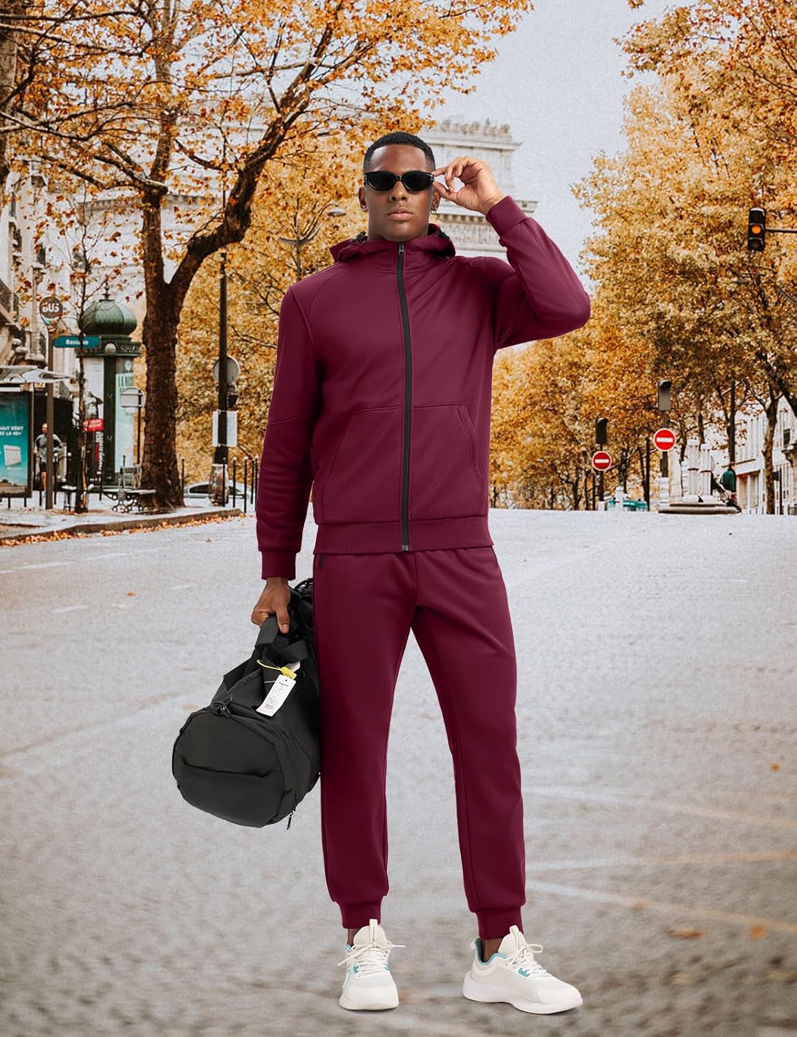 TBMPOY Mens Fleece Lined Hooded Tracksuits Sweatsuits 2 Piece Sets Winter Thermal Jogging Track Sweat Suits Warm Up Outfits - Image 6