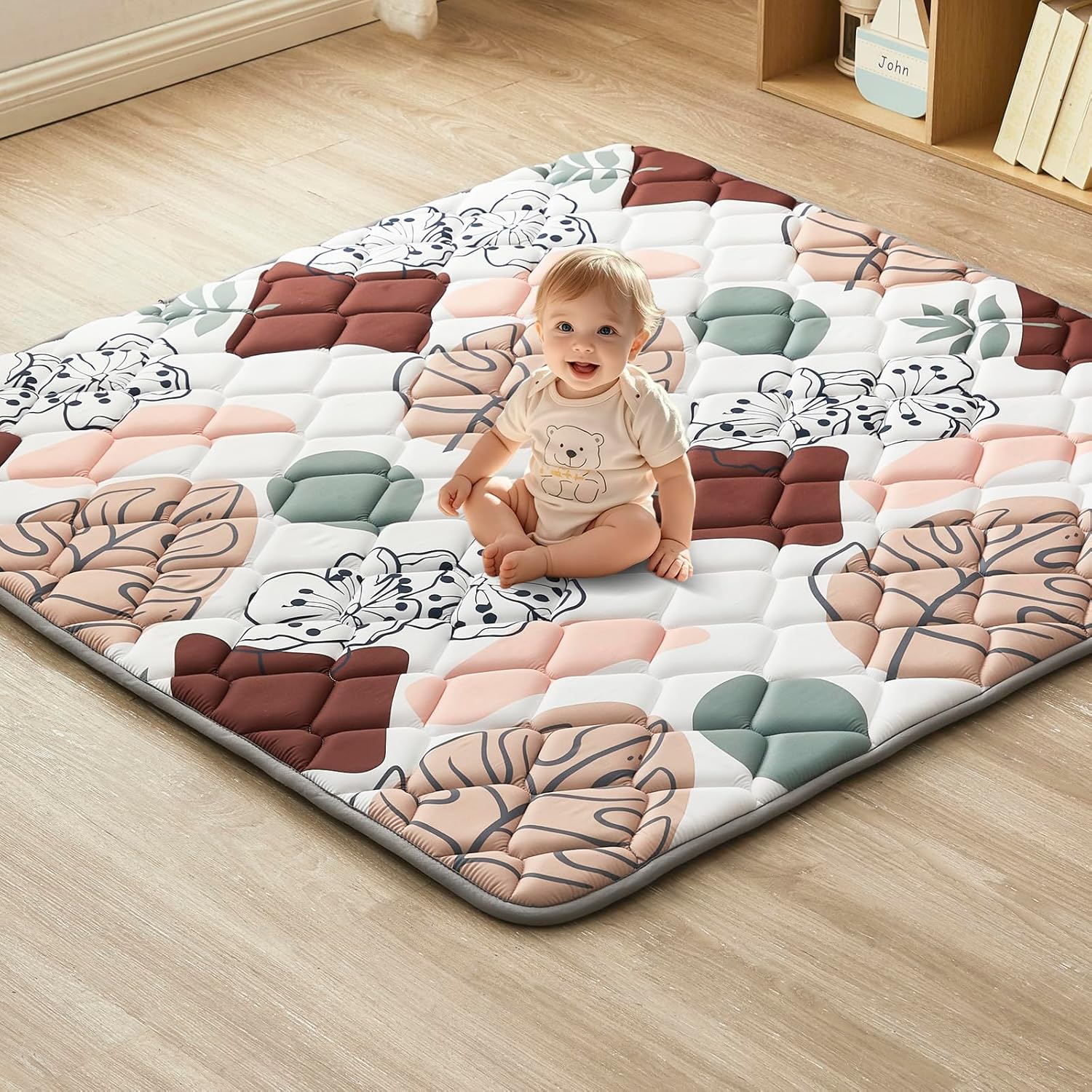 Baby Play Mat, Non-Slip Baby Mat for Floor, Soft Thicker Playpen Mat, Portable Playmat, Crawling Mat for Babies, Toddlers & Infants to Play and Learn? 71"x59"? 71" X 59" Boho Tones